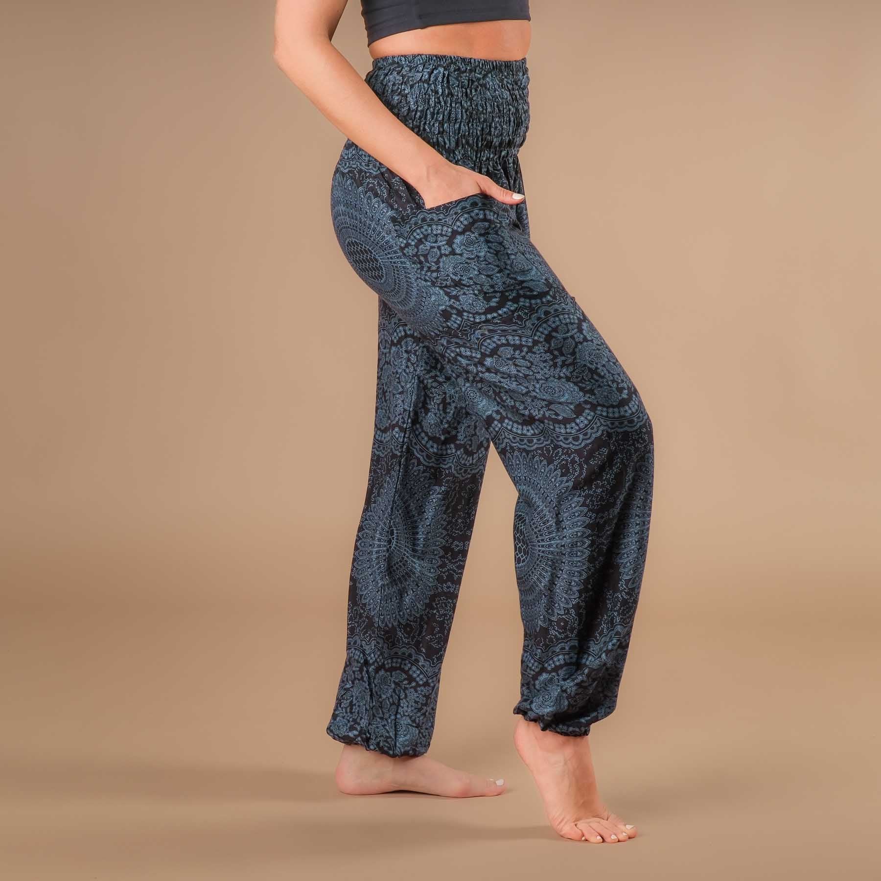 Yoga Harem Pantaloni Boho Pantaloni dell'estate indiana nero