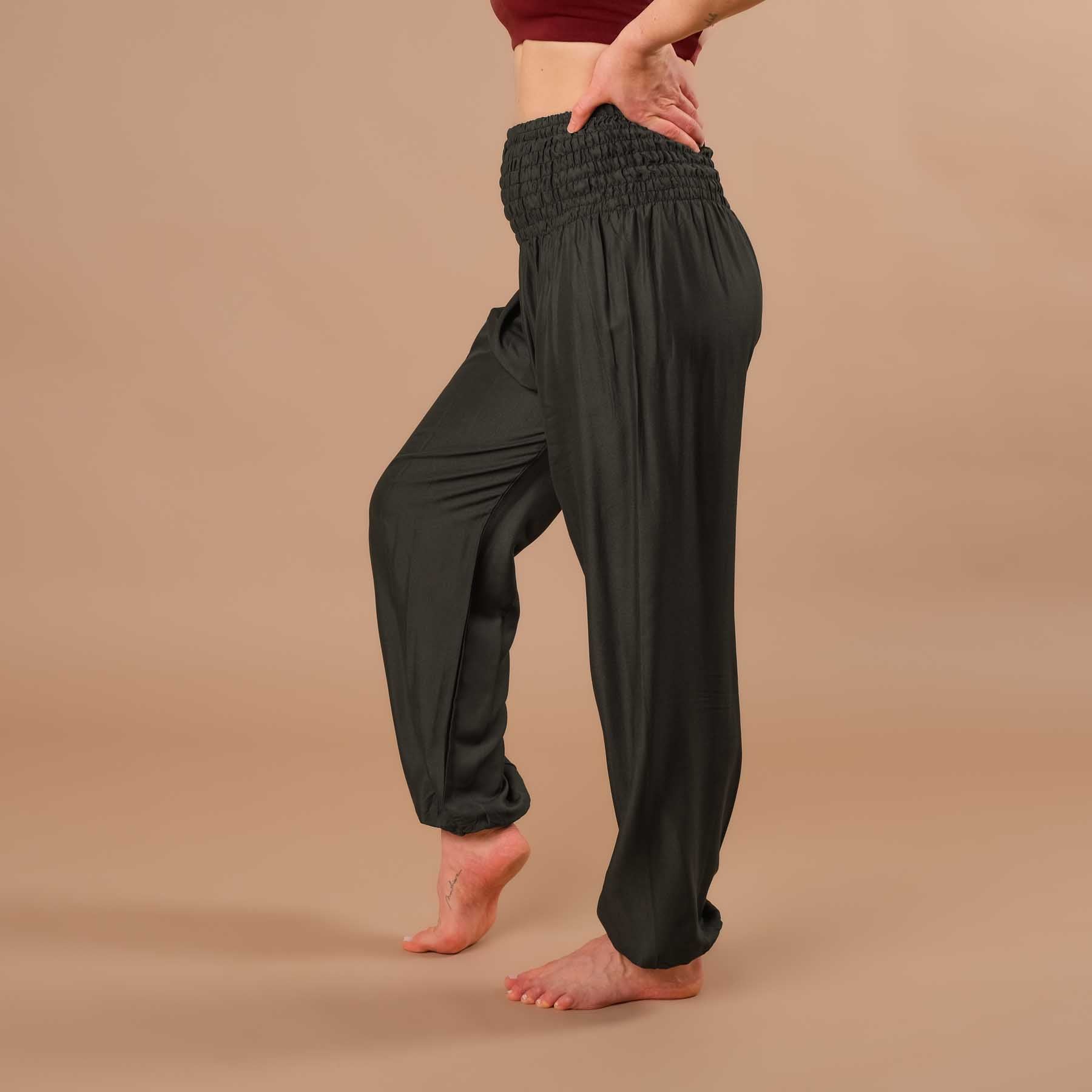 Pantaloni harem yoga uni antracite