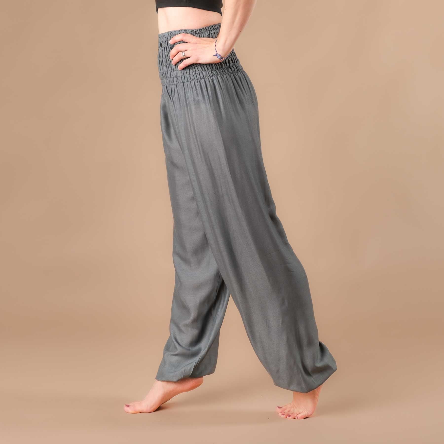 Pantaloni harem yoga uni grey