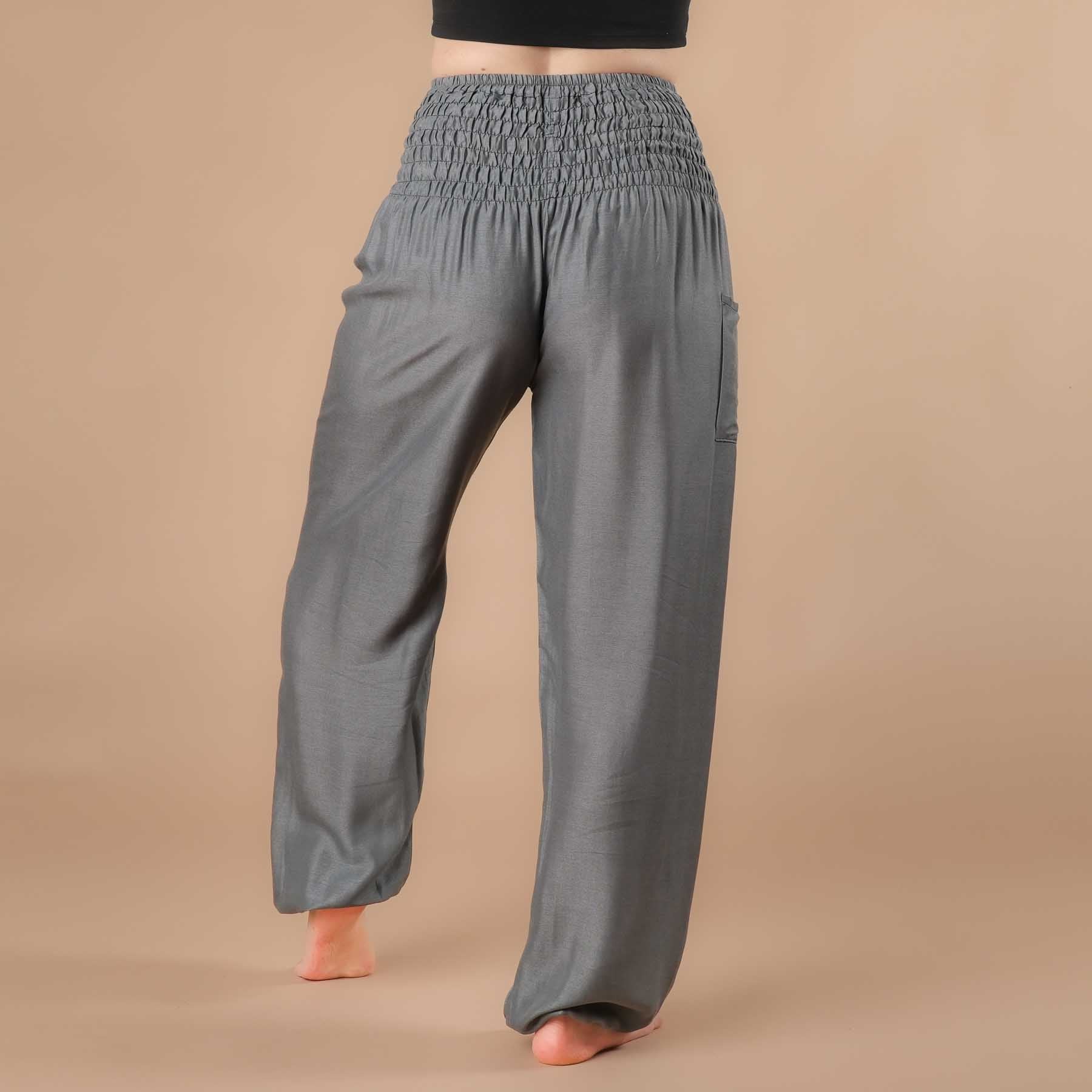 Pantaloni harem yoga uni grey