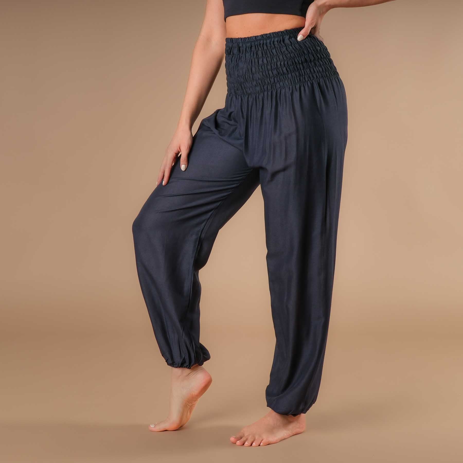 Pantaloni harem yoga uni navy