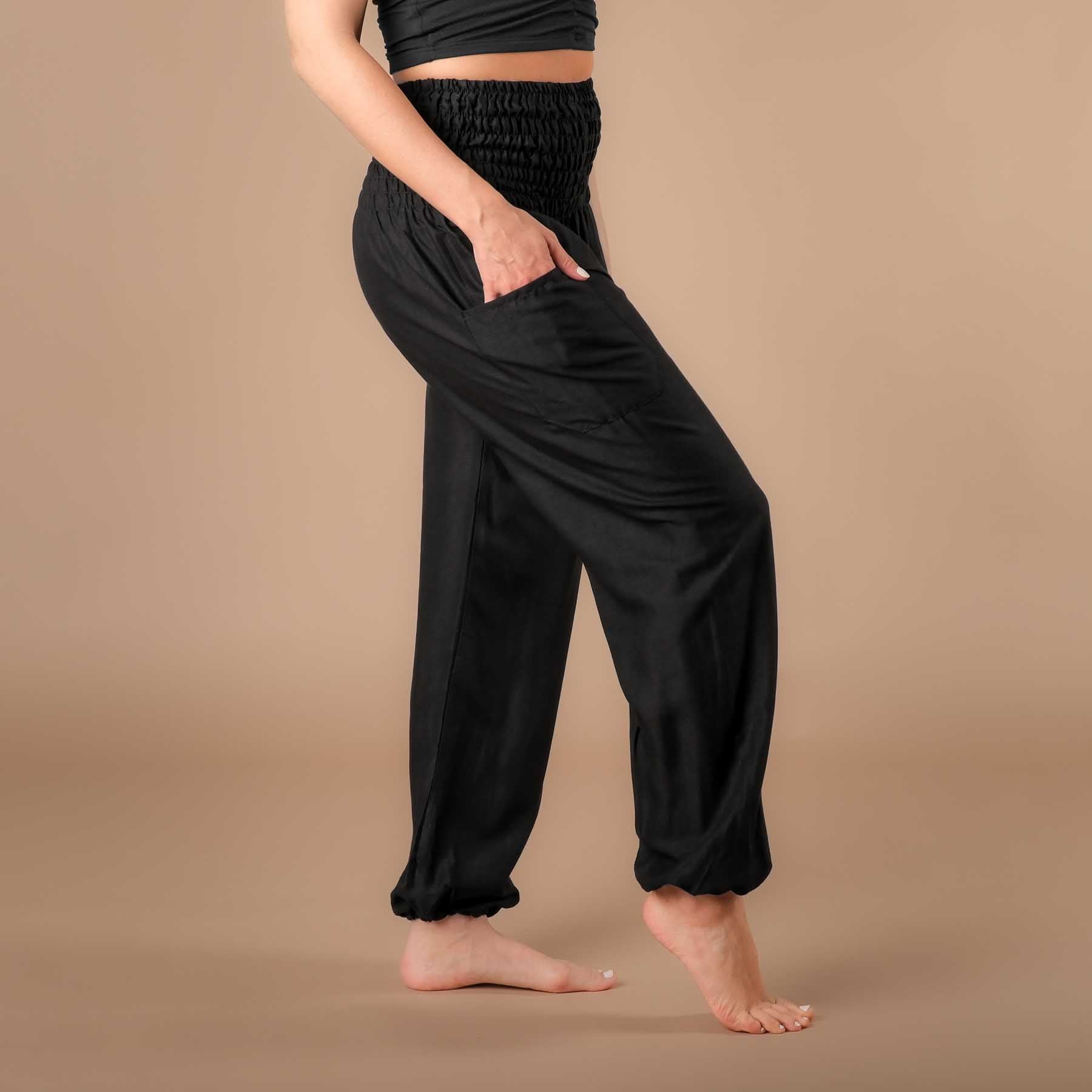 Pantaloni harem yoga uni nero