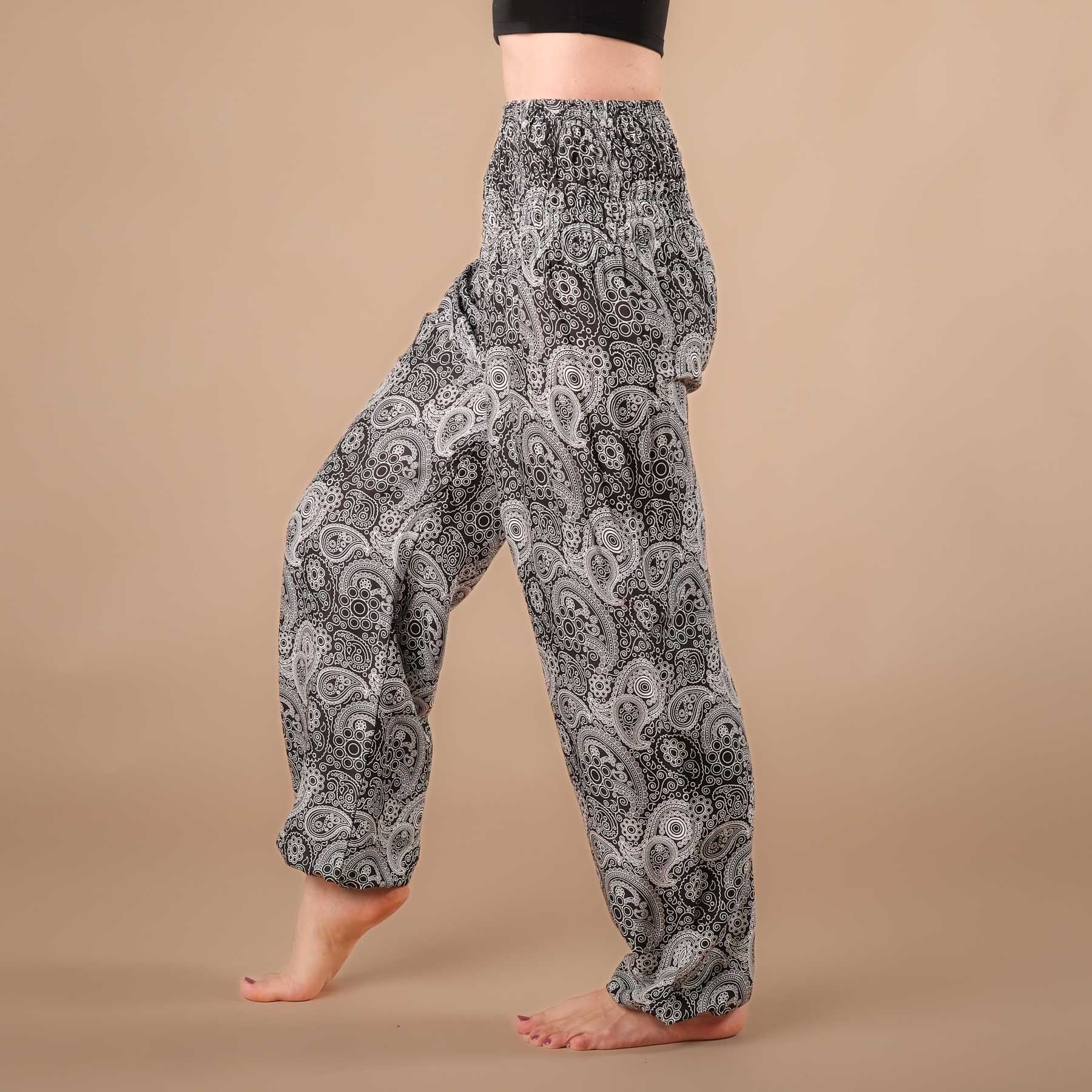 Pantaloni harem yoga YingYang nero