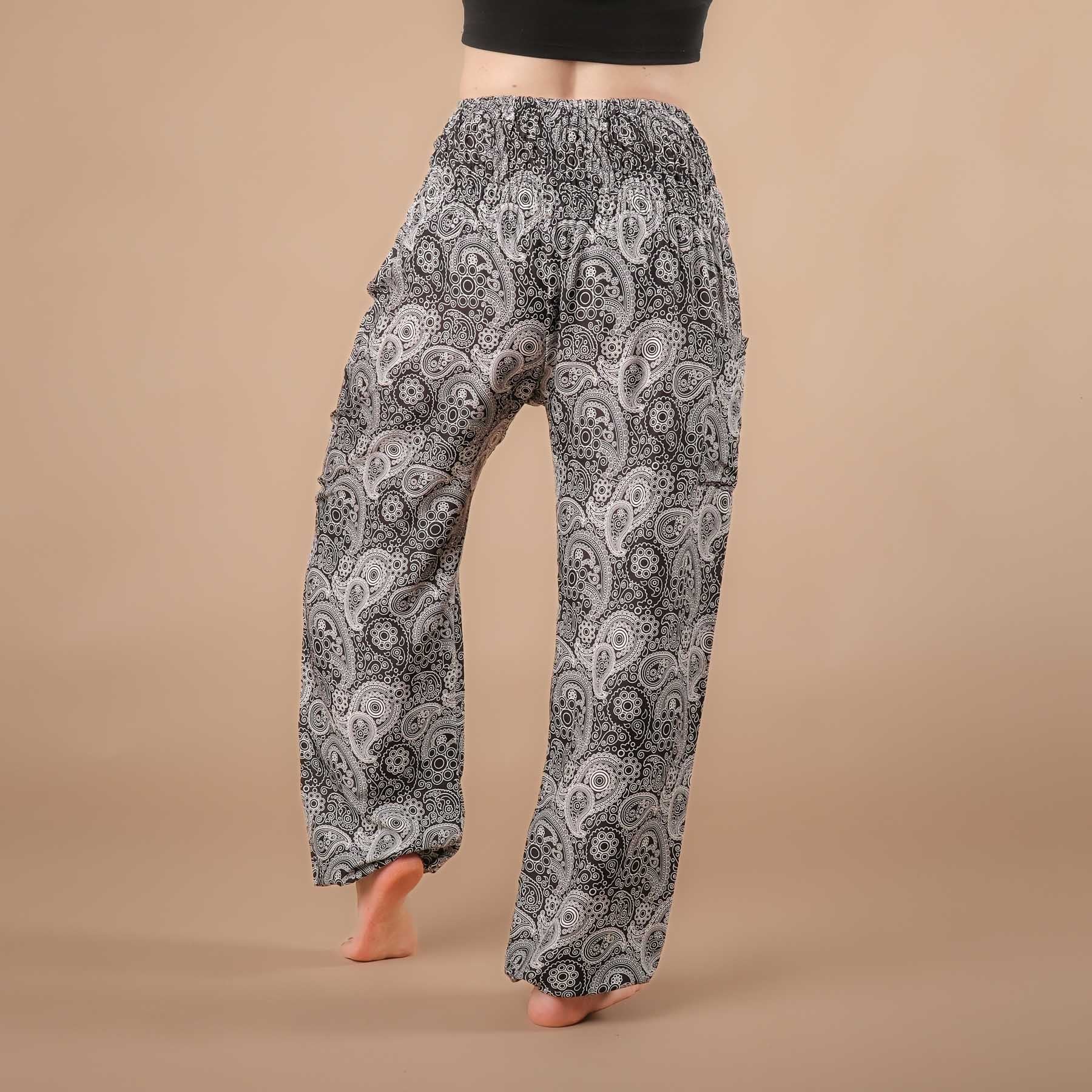 Pantaloni harem yoga YingYang nero