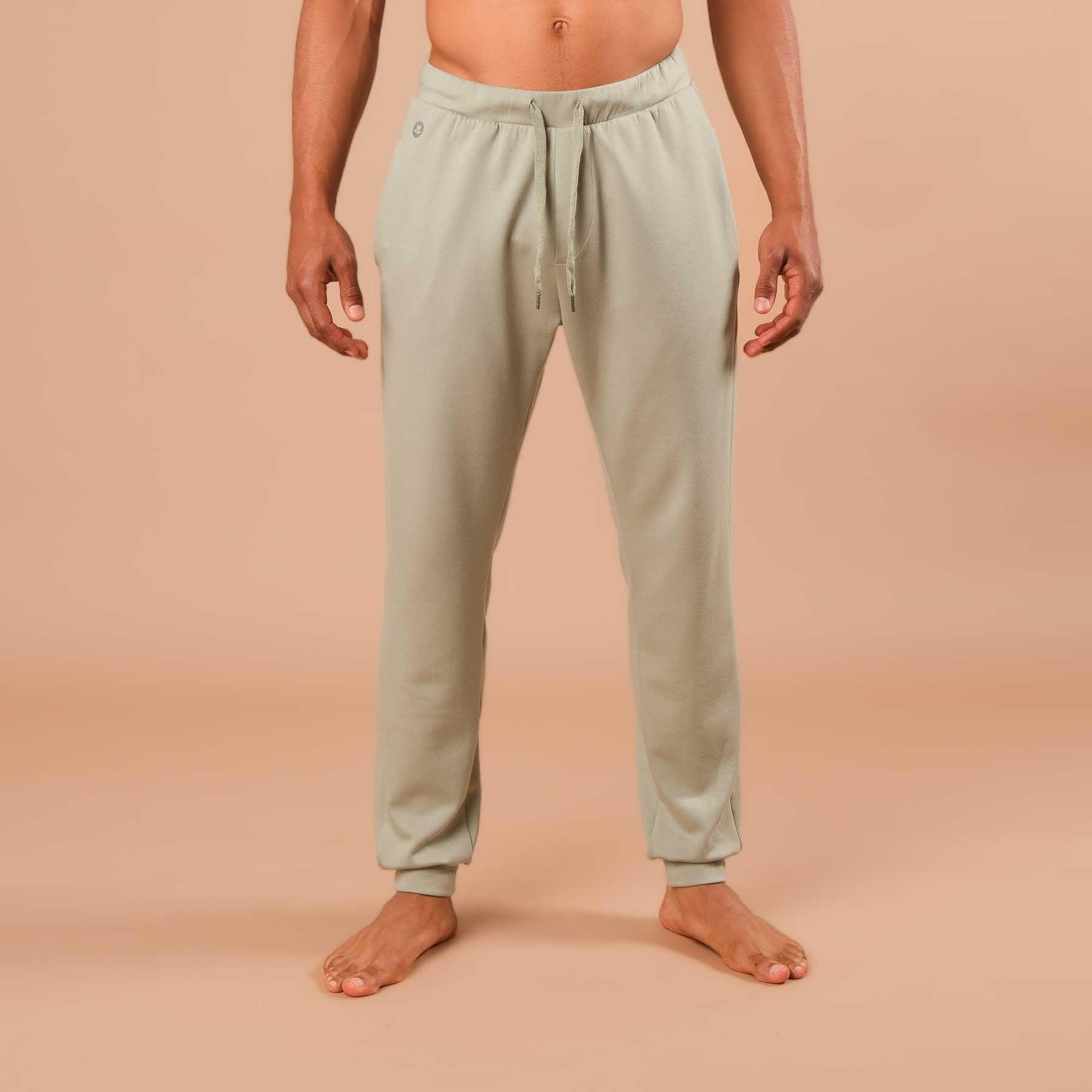 Pantaloni da yoga jogging da uomo, pantaloni della tuta verde giada