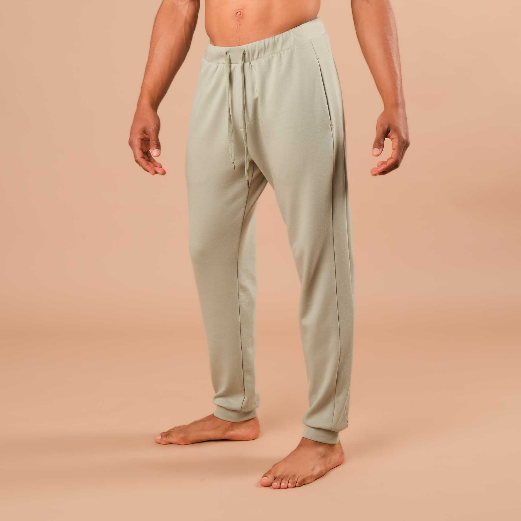 Pantaloni da yoga jogging da uomo, pantaloni della tuta verde giada