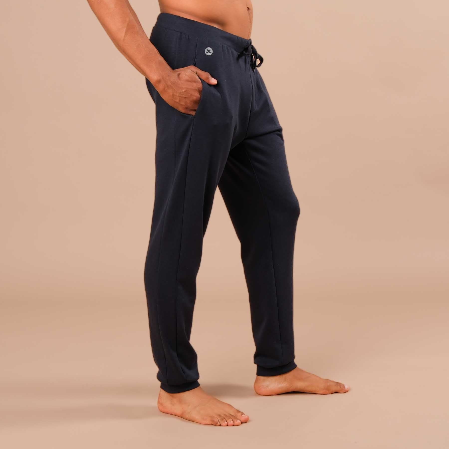 Pantaloni da jogging per lo yoga da uomo, pantaloni della tuta, navy