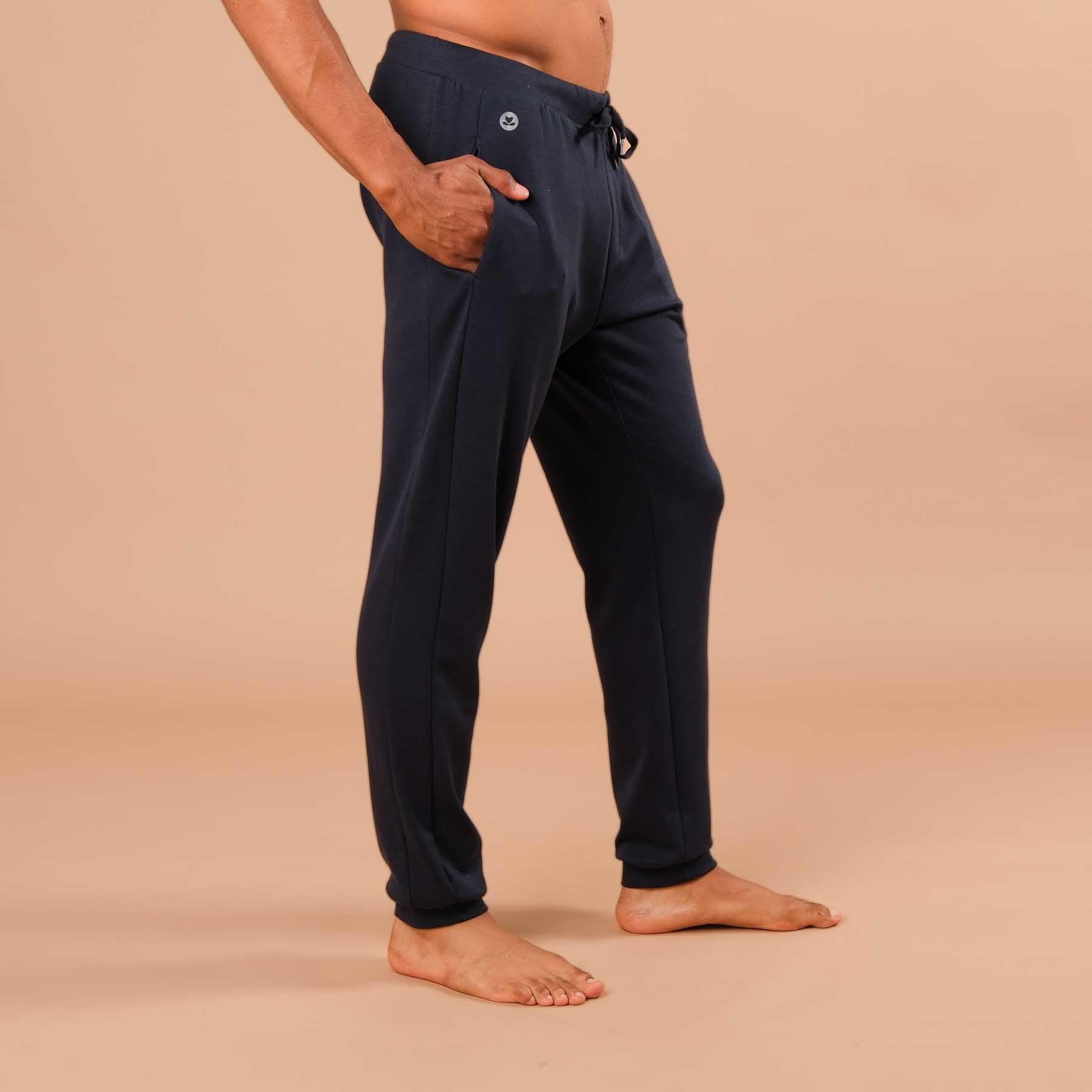 Pantaloni da jogging per lo yoga da uomo, pantaloni della tuta, navy