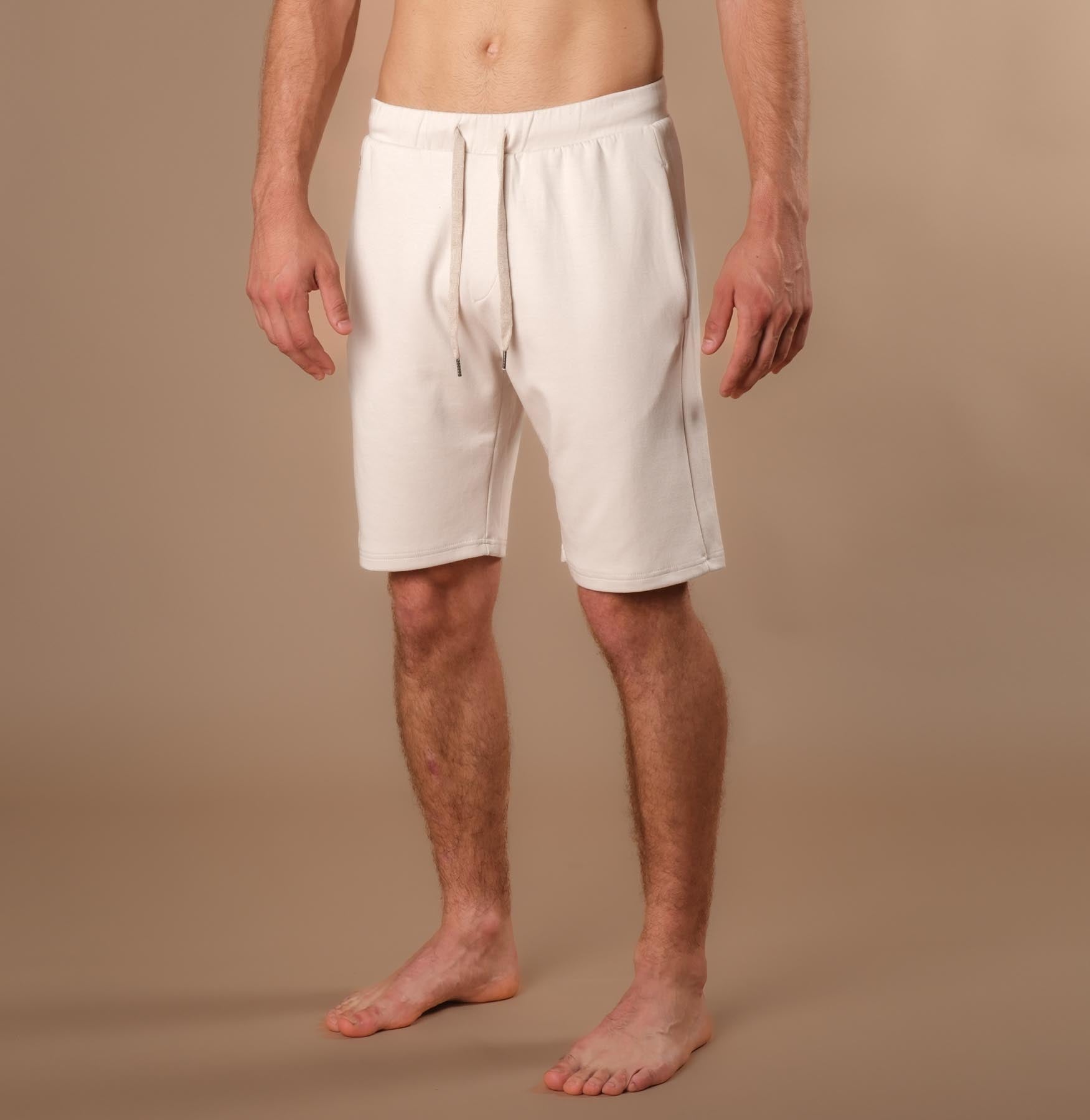 Pantaloncini da yoga da uomo ecru