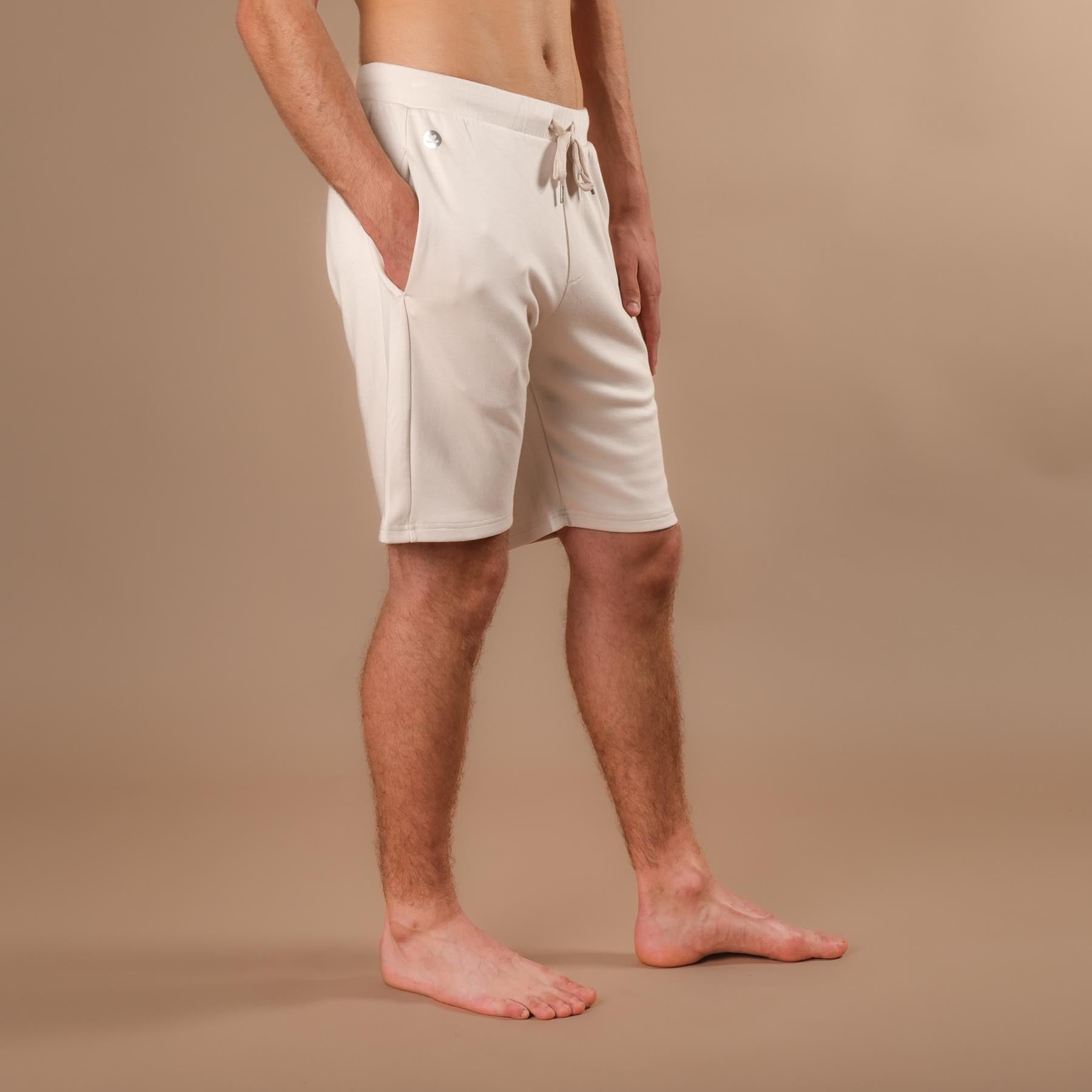 Pantaloncini da yoga da uomo ecru