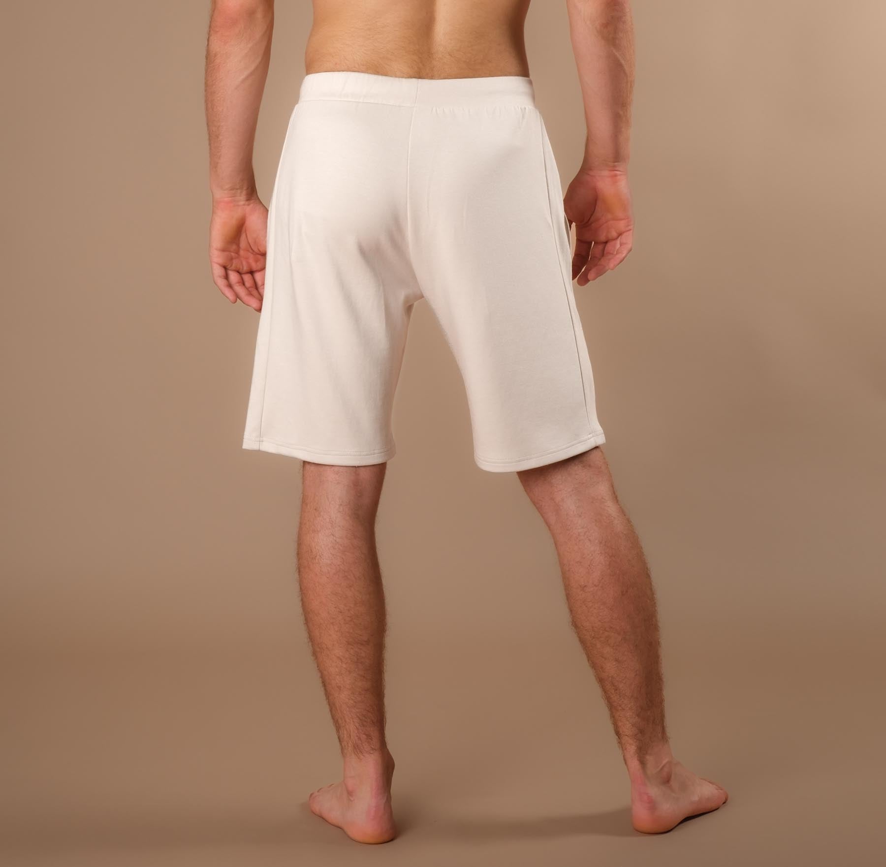 Pantaloncini da yoga da uomo ecru