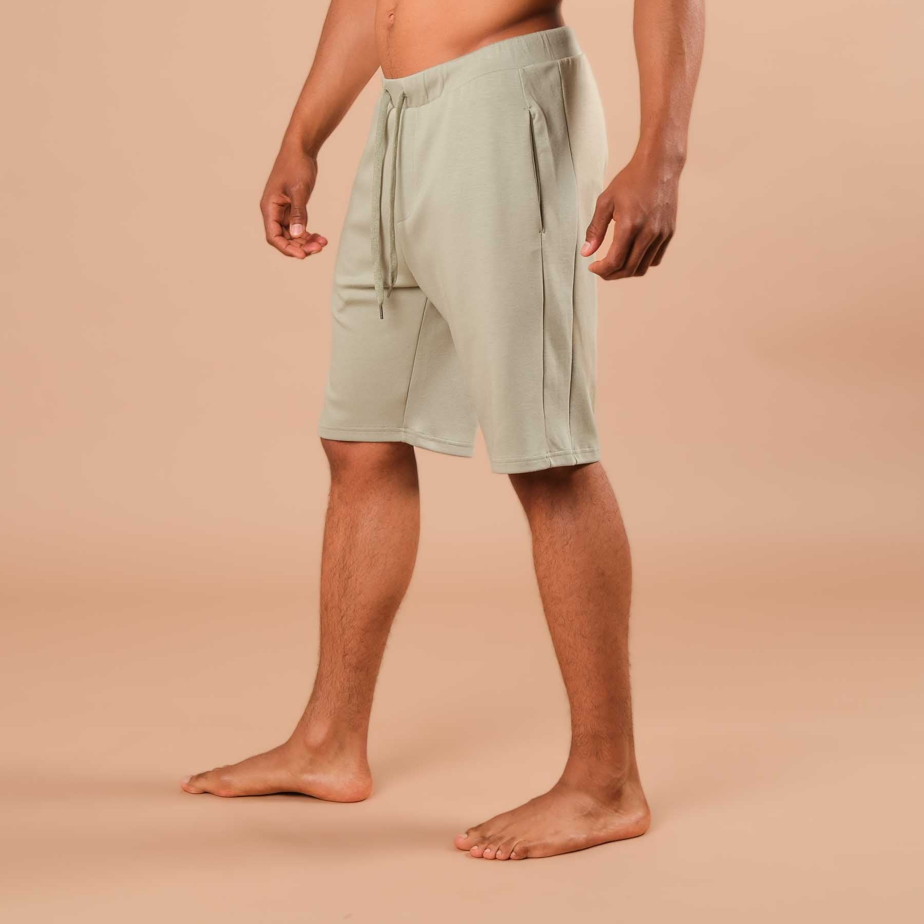 Pantaloncini da yoga da uomo verde giada