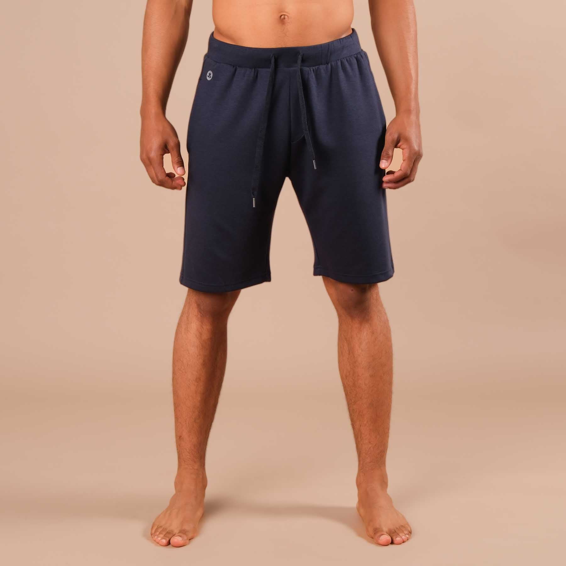Pantaloncini da yoga da uomo blu