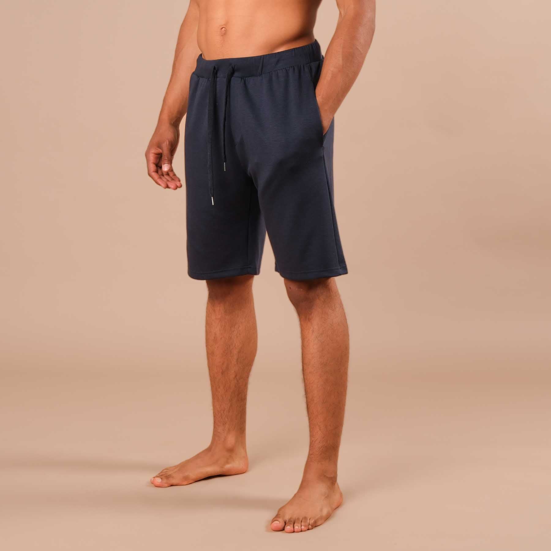 Pantaloncini da yoga da uomo blu