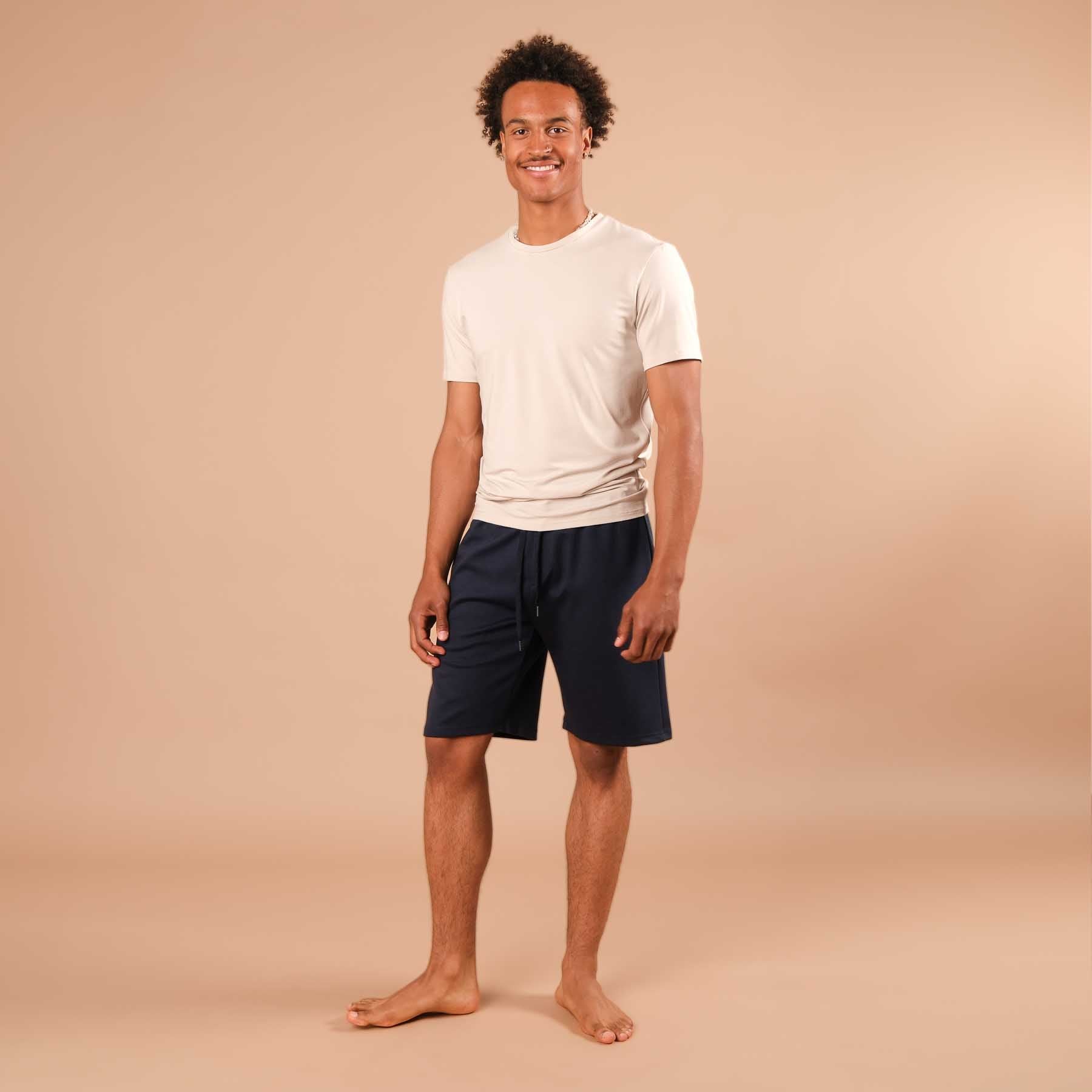 Pantaloncini da yoga da uomo blu