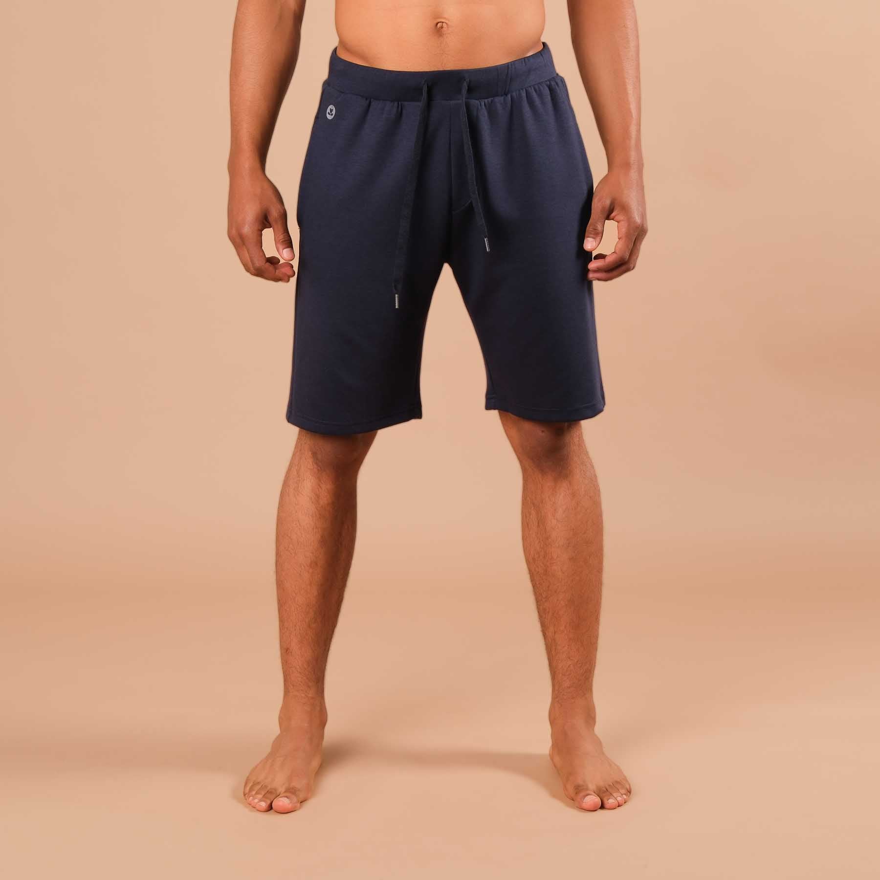 Pantaloncini da yoga da uomo blu
