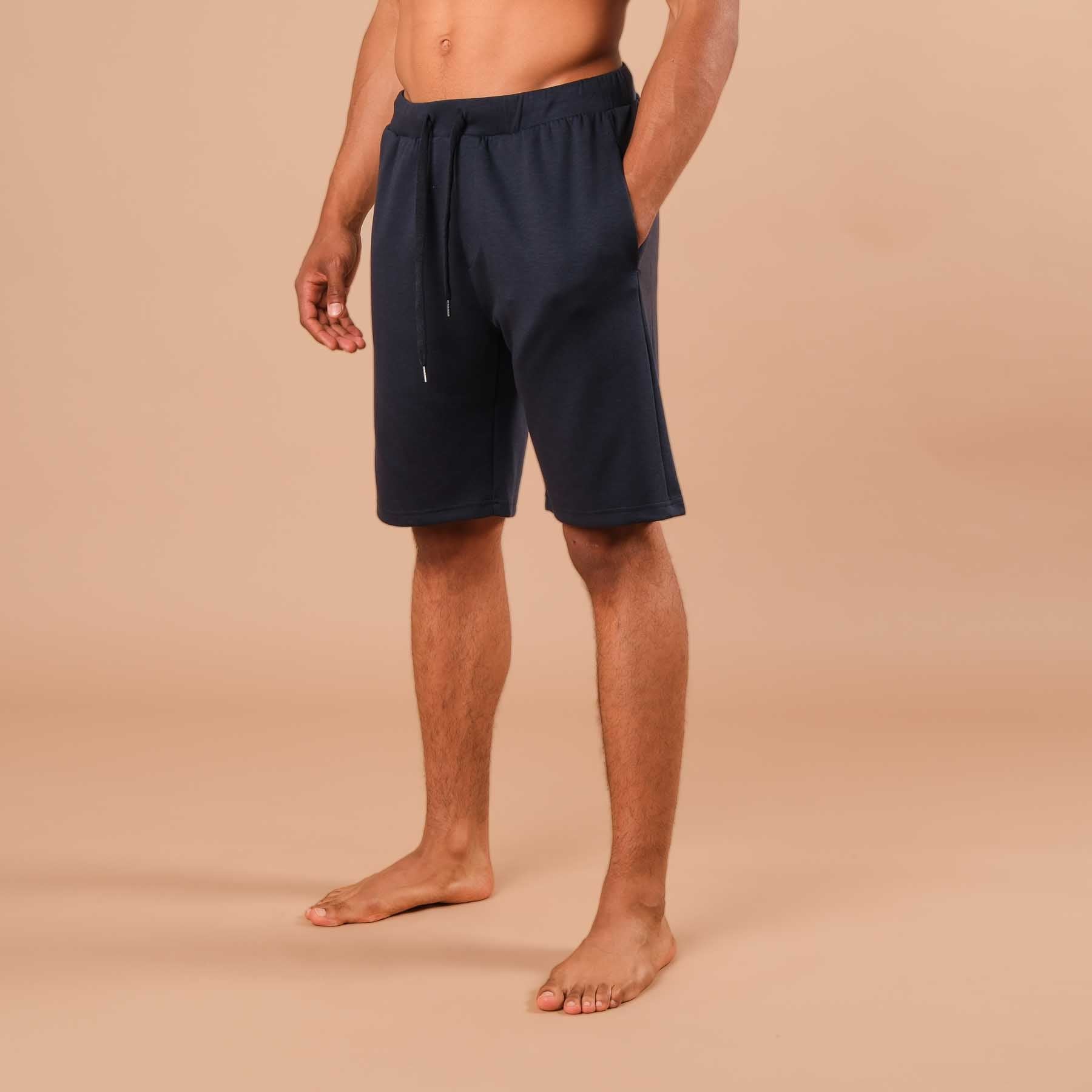 Pantaloncini da yoga da uomo blu