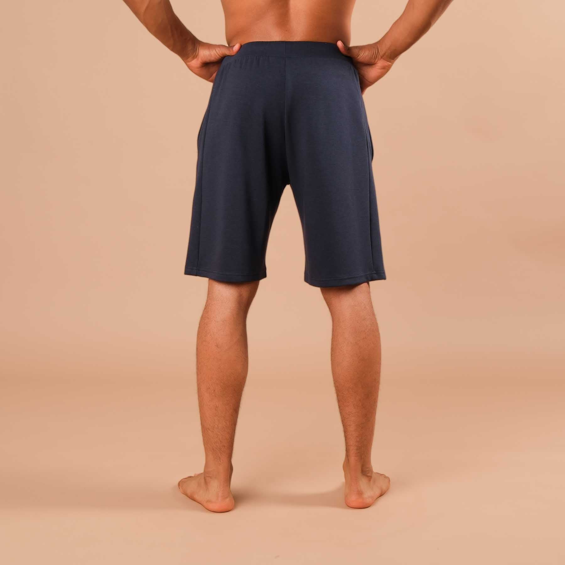 Pantaloncini da yoga da uomo blu