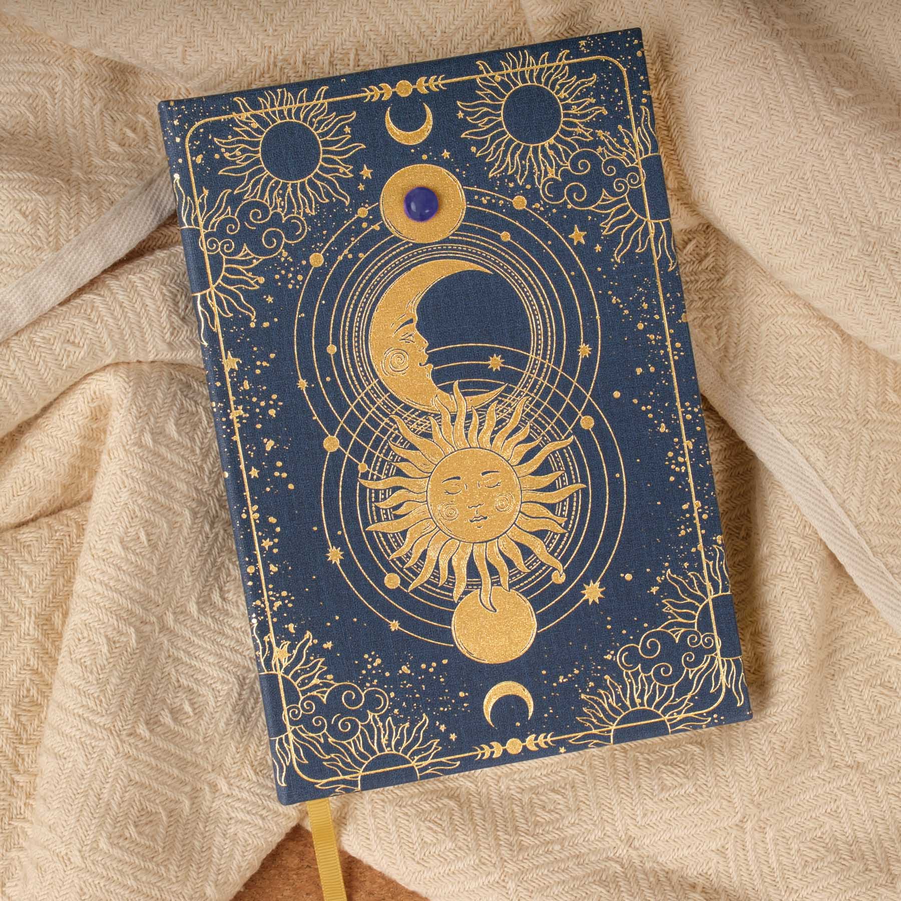 Taccuino Yoga Journal con pietra preziosa blu