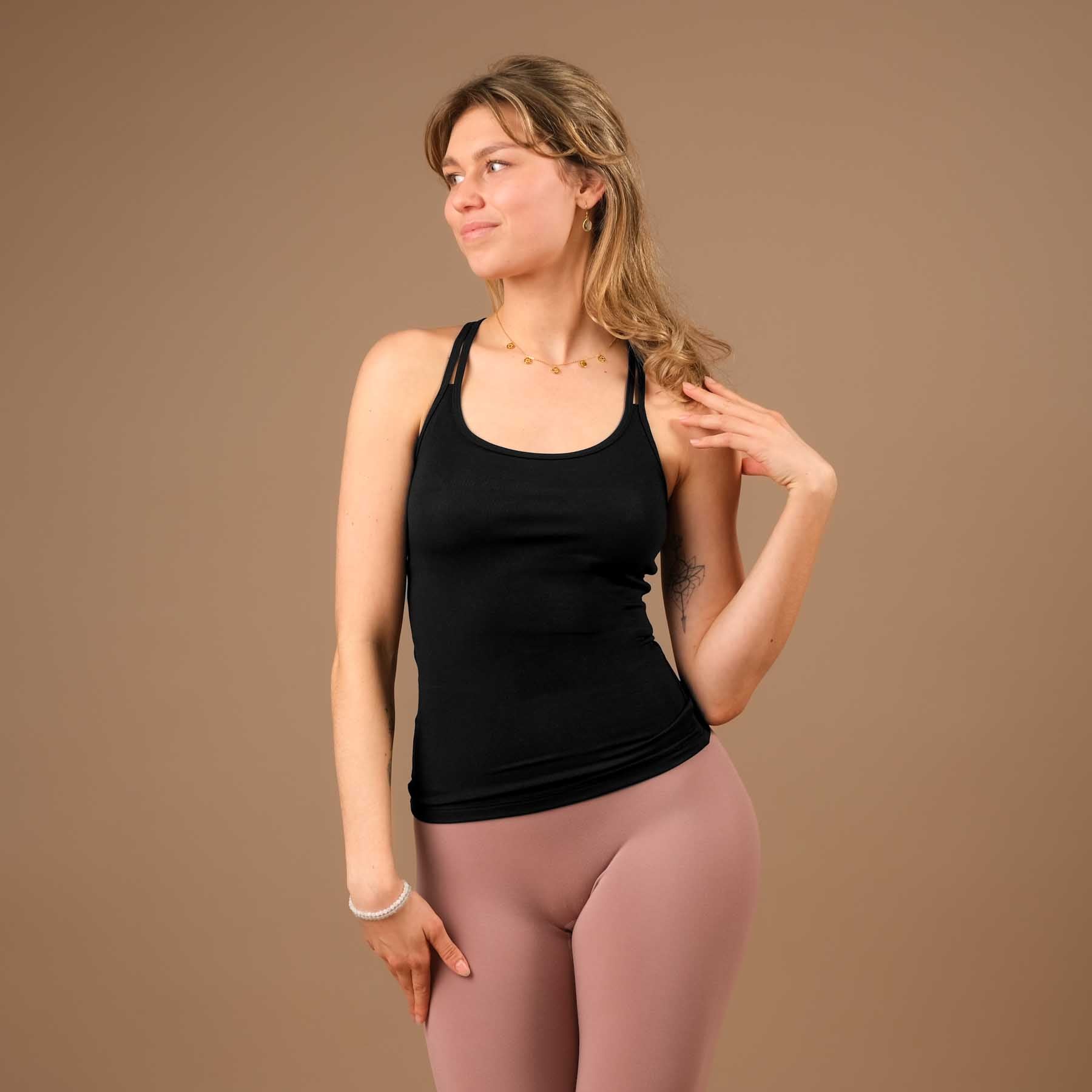 Canotta Yoga Joy lunga made in Switzerland nero