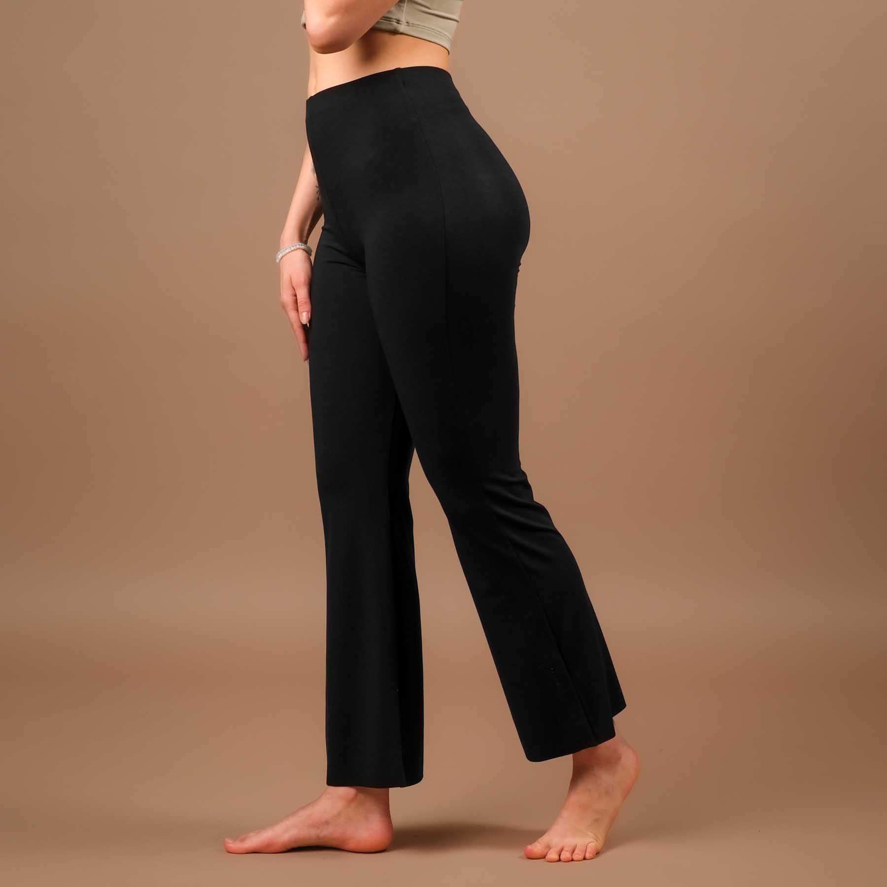 Yoga Leggings Bootcut Comfy prodotto in modo sostenibile in Svizzera nero