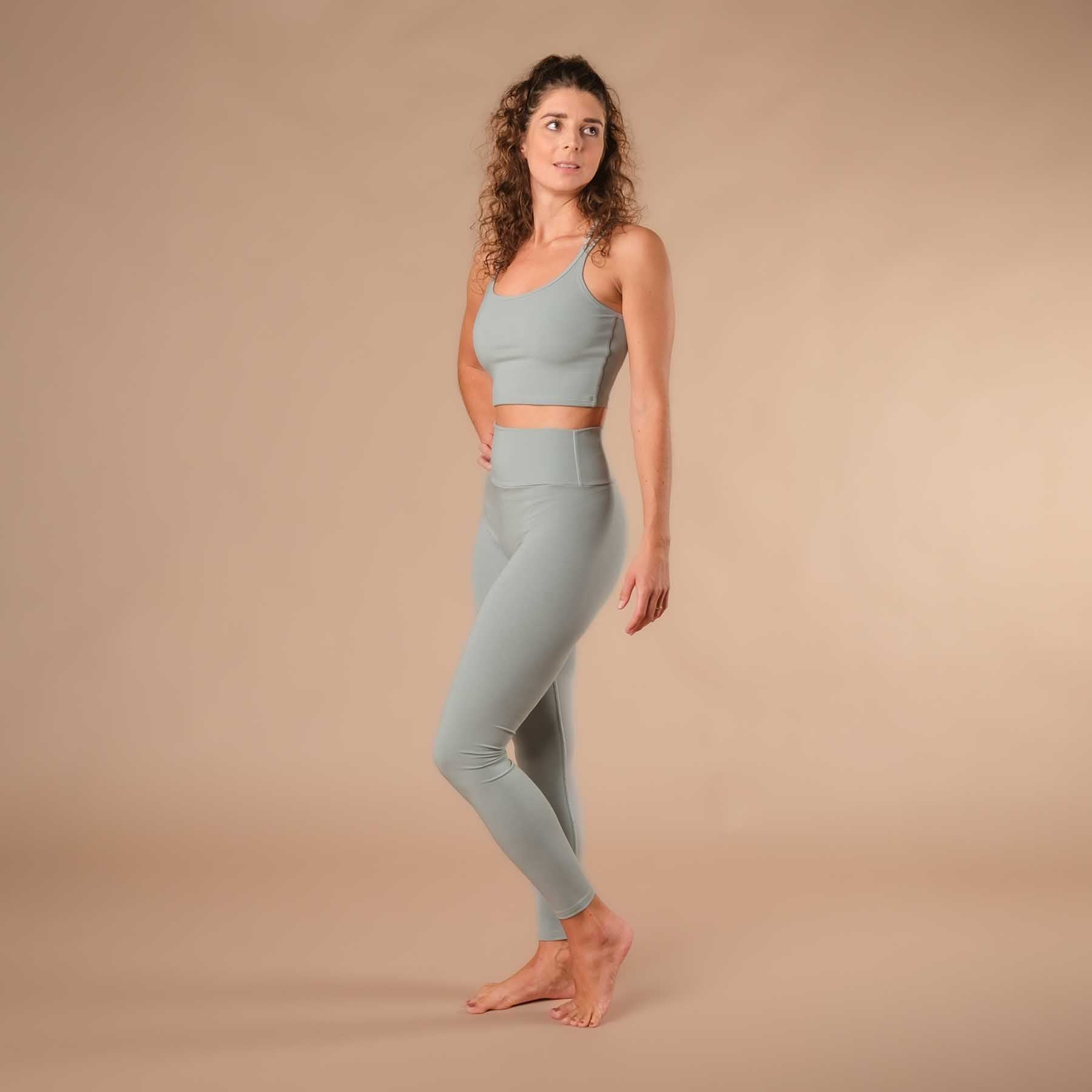 Leggings da yoga sostenibili Comodi e morbidissimi, prodotti in Svizzera green-water