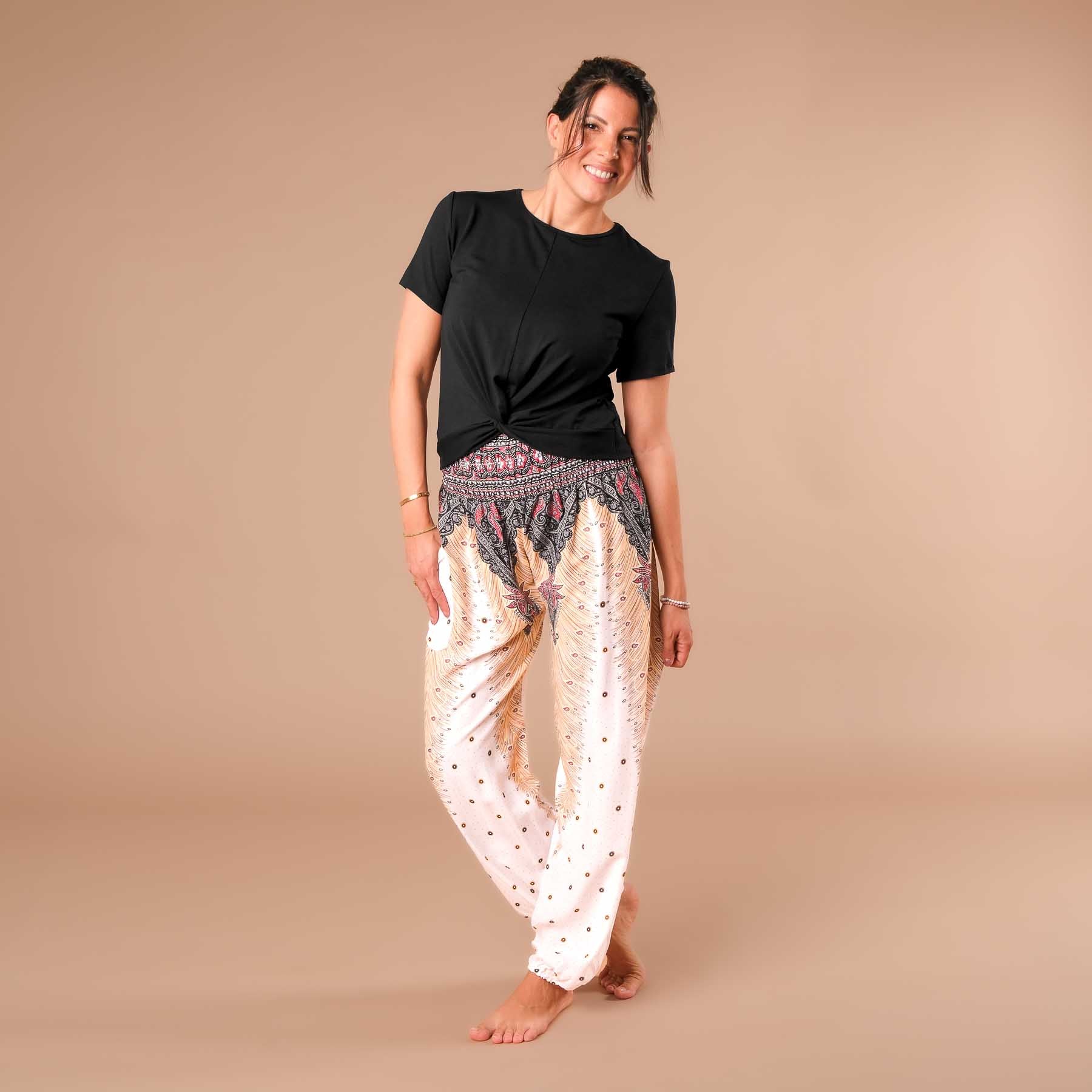 Top da yoga Classy a maniche corte nero