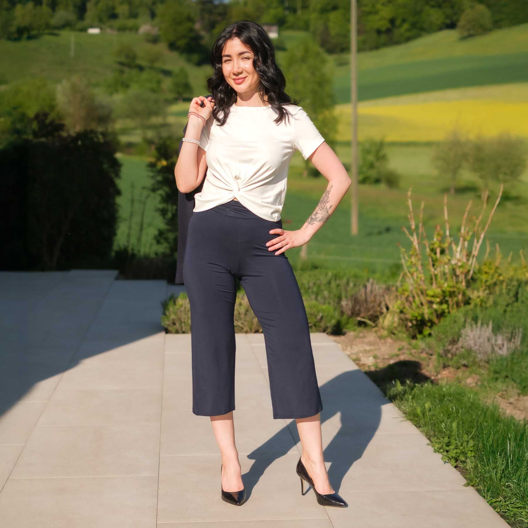 Top da yoga Classy a manica corta bianco