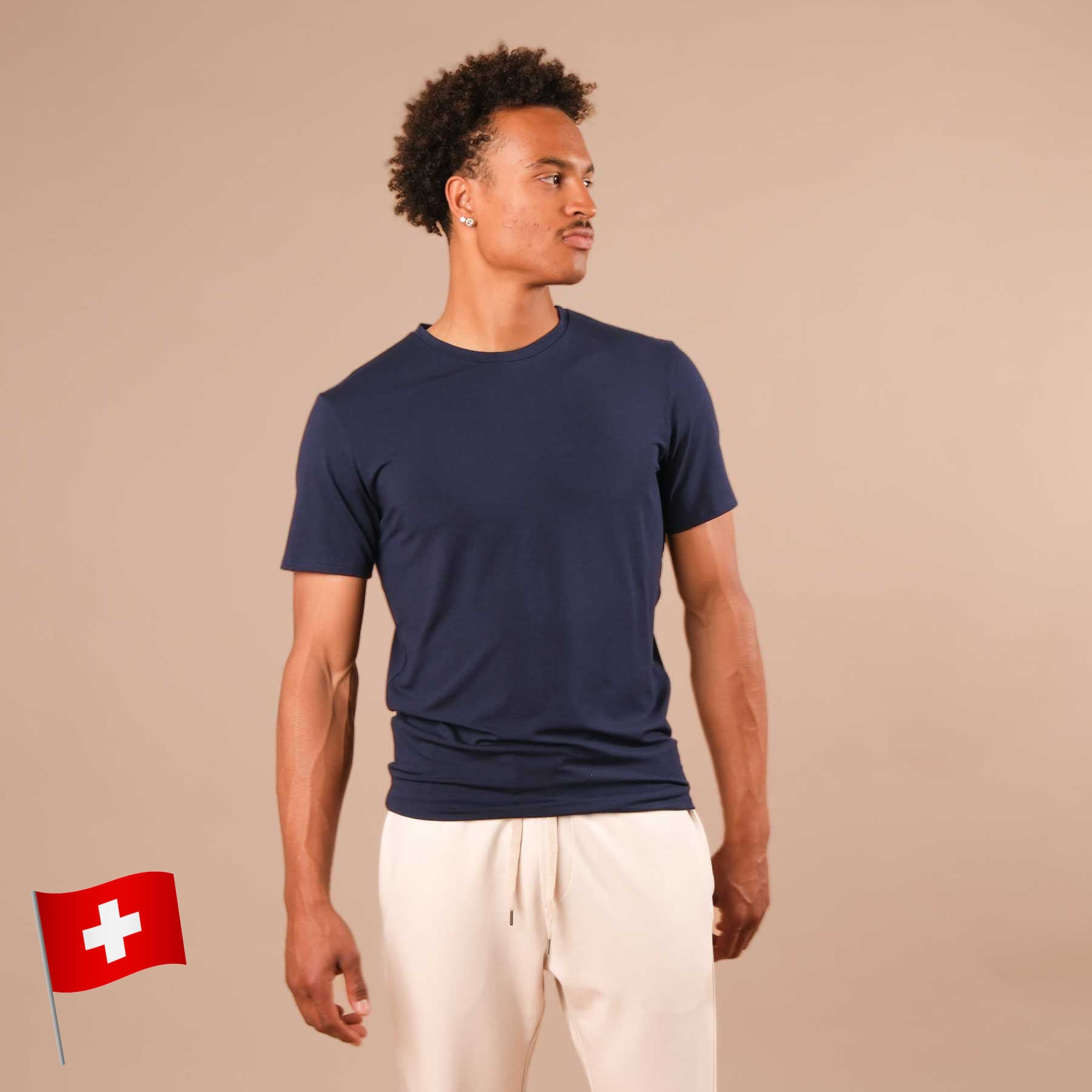 Camicia da yoga da uomo Classy a manica corta, navy 