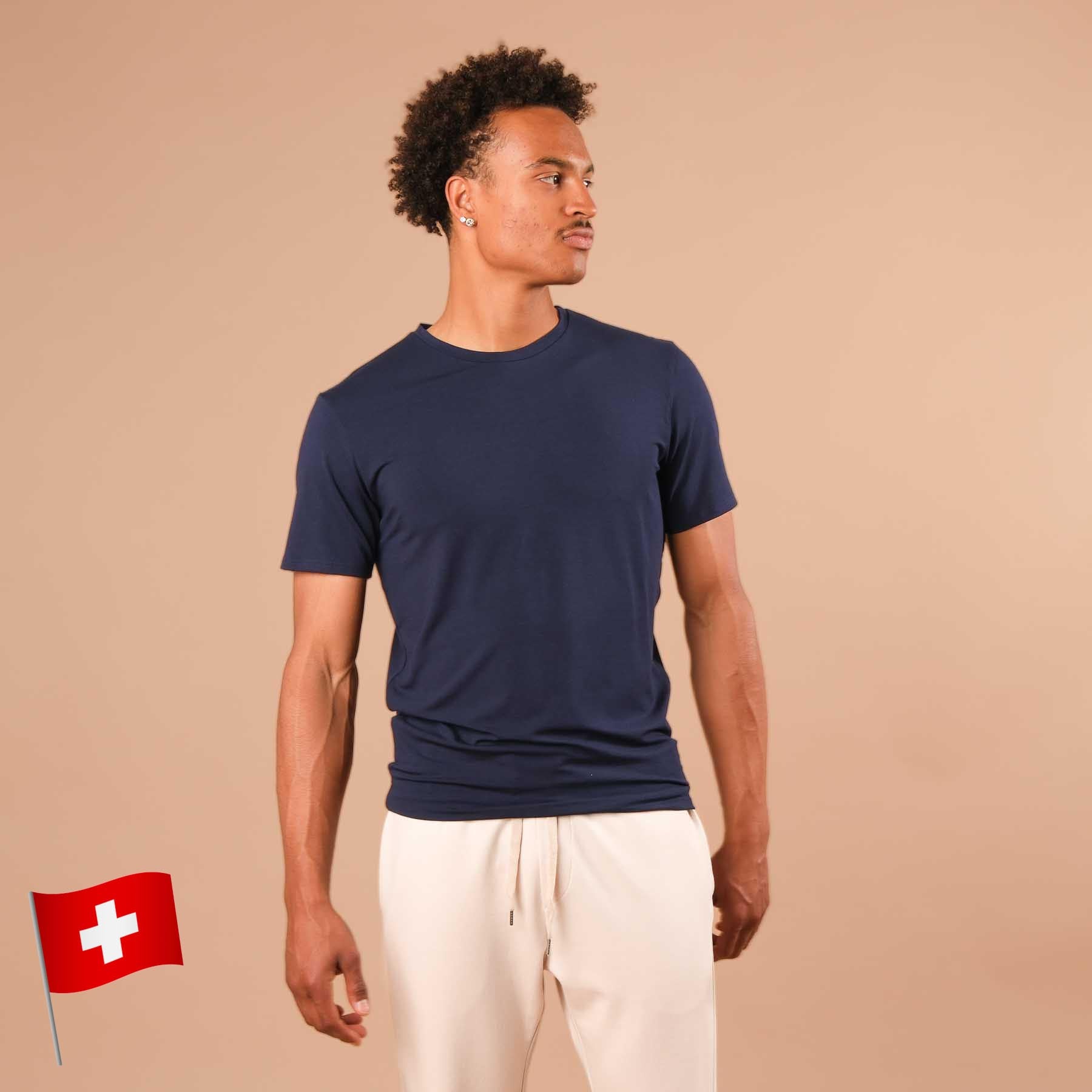 Camicia da yoga da uomo Classy a manica corta, navy 