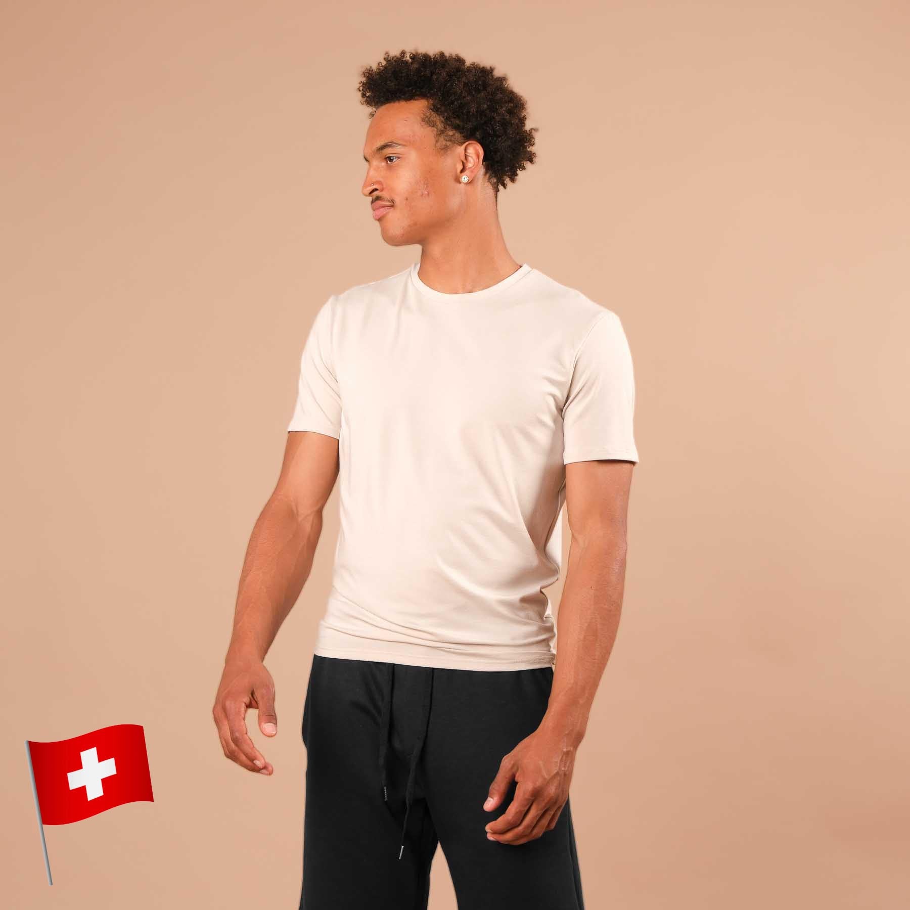 Camicia da uomo per lo yoga Camicia di classe a manica corta sabbia