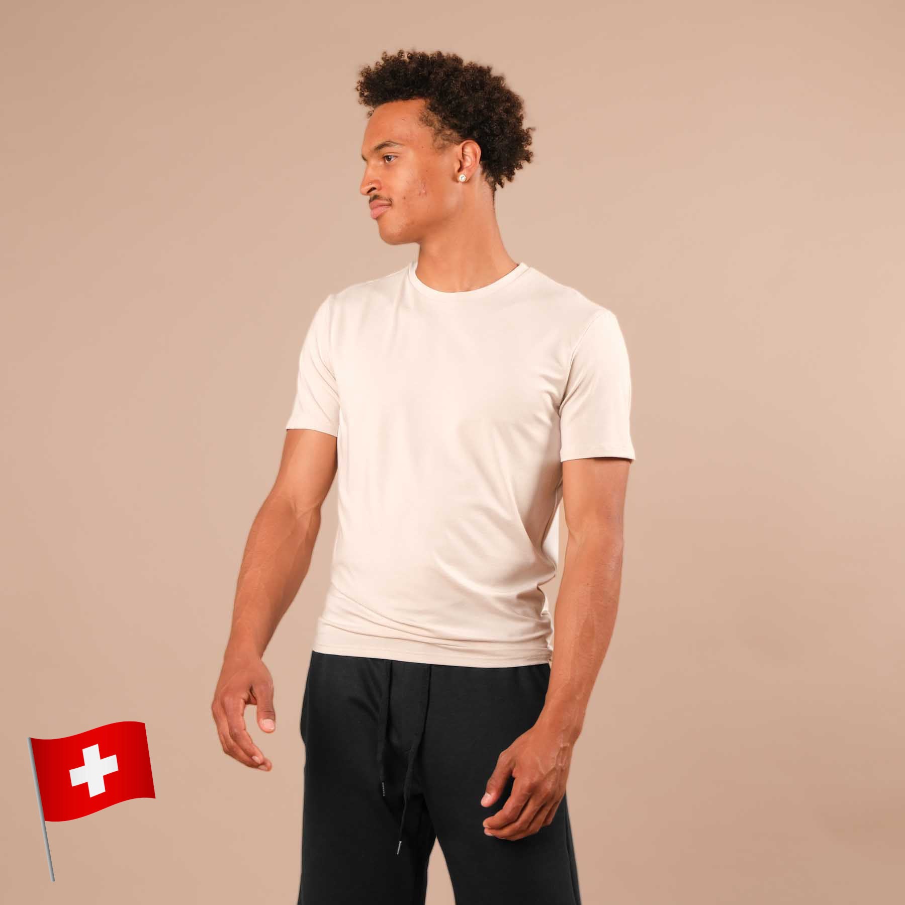 Camicia da uomo per lo yoga Camicia di classe a manica corta sabbia
