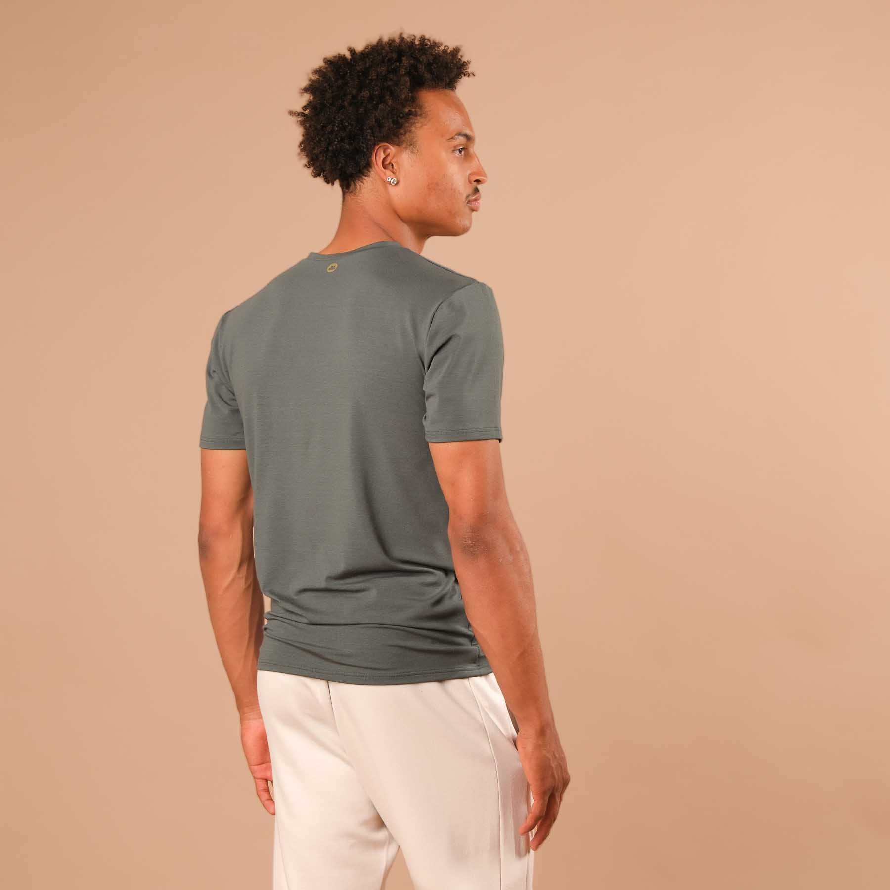 Camicia yoga uomo Classy manica corta smeraldo