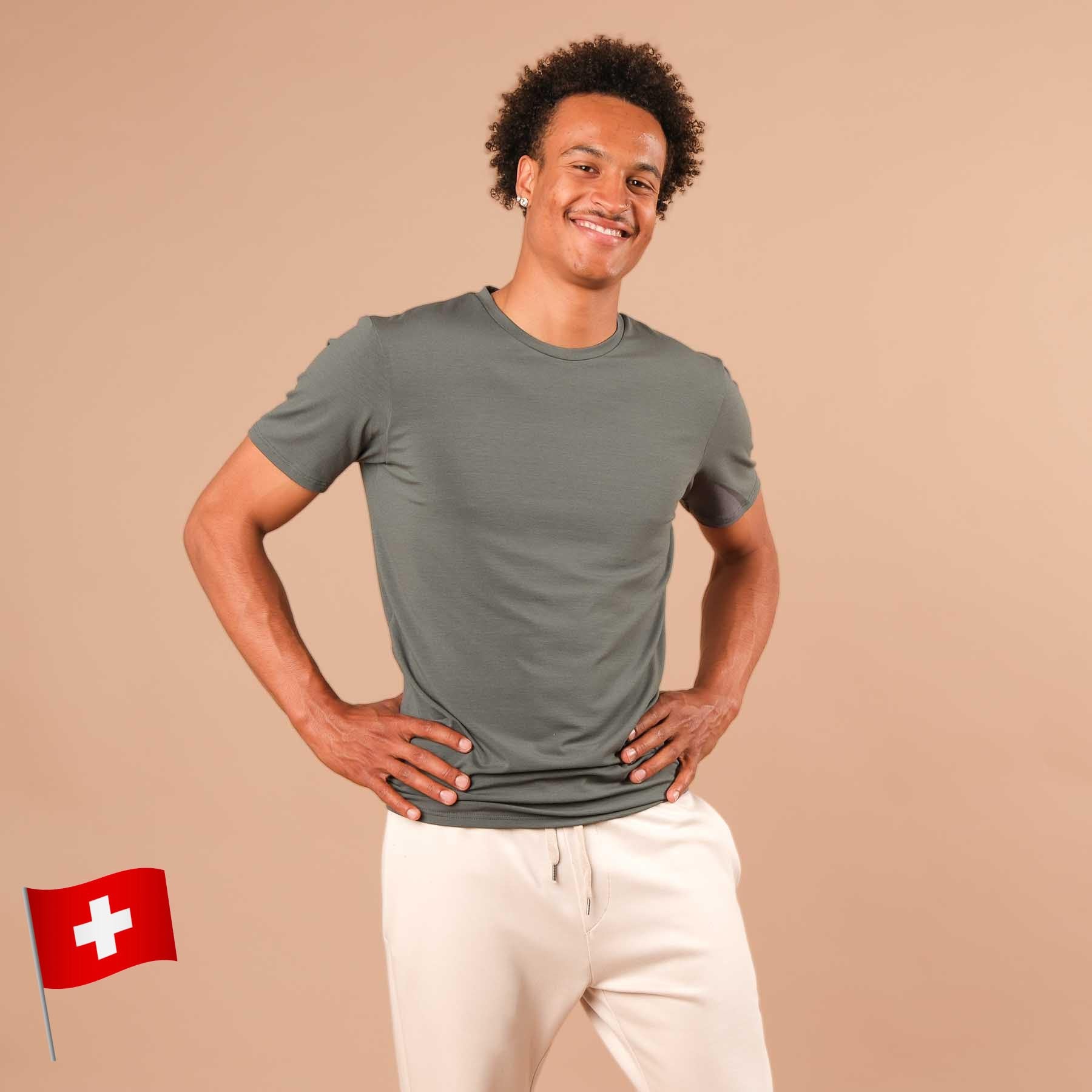 Camicia yoga uomo Classy manica corta smeraldo