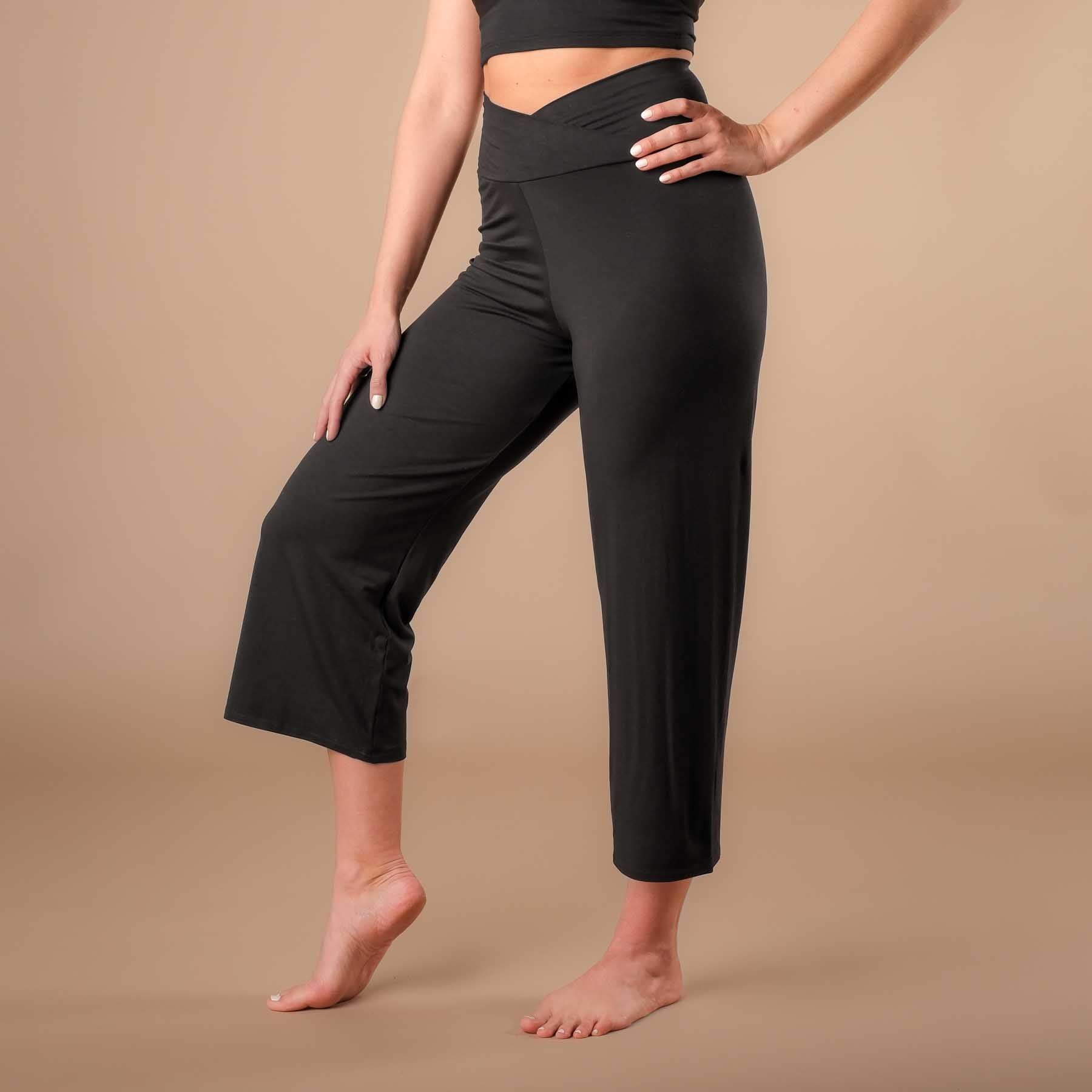 Culottes estive da yoga Comode a vita alta nere