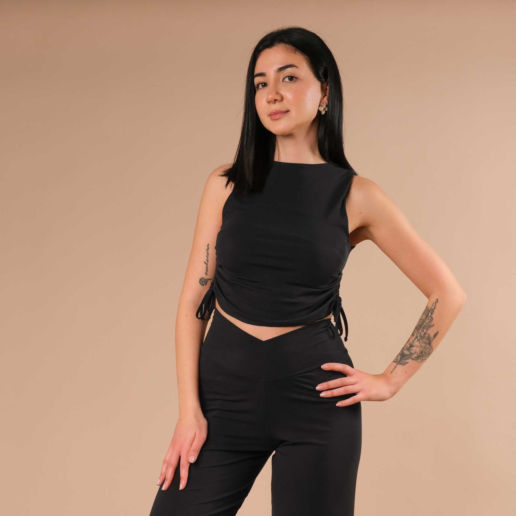 Yoga Crop Top Luna nero