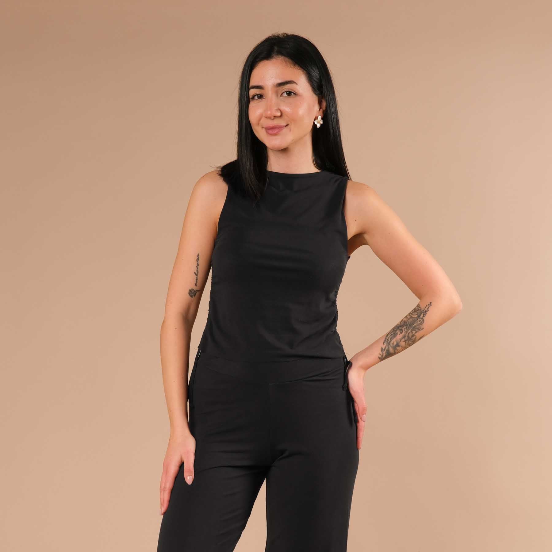 Yoga Crop Top Luna nero