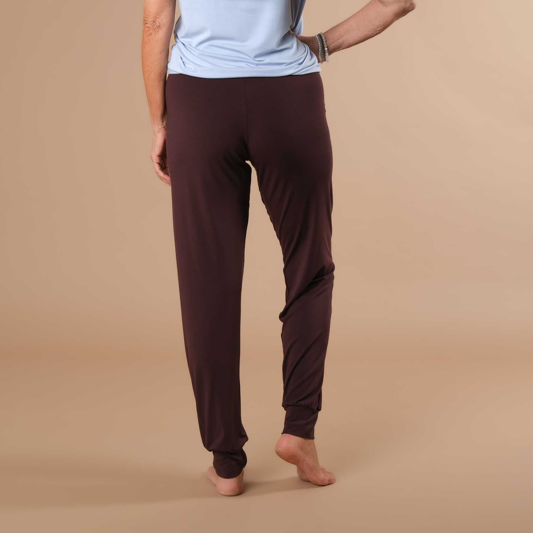Pantaloni yoga Viki pantaloni yoga larghi color melanzana