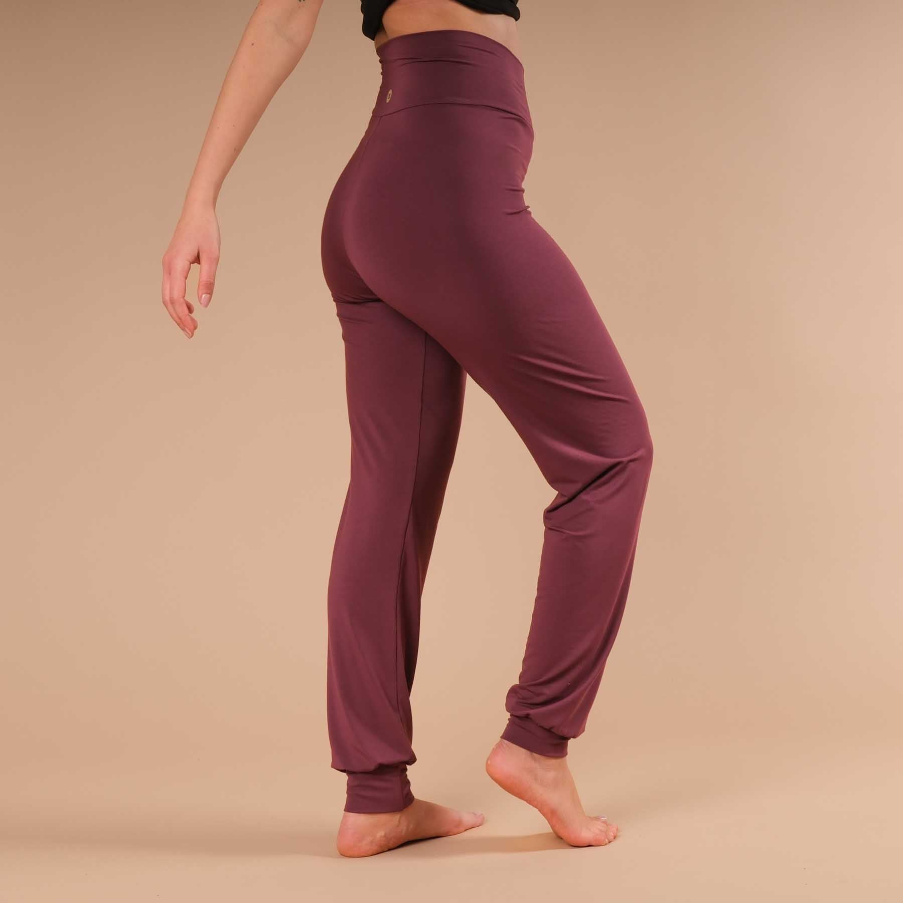 Pantaloni yoga Viki larghi Pantaloni yoga berry