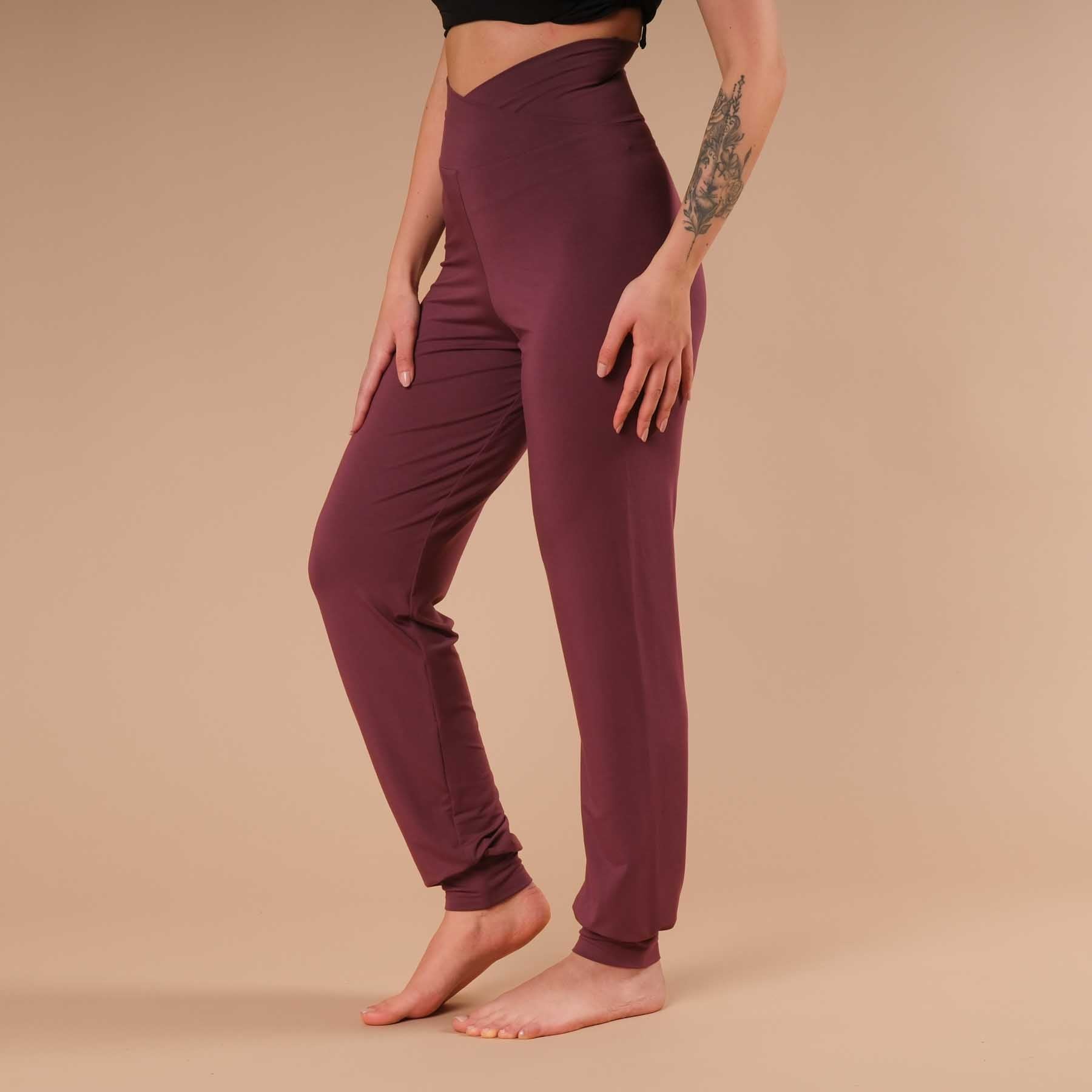 Pantaloni yoga Viki larghi Pantaloni yoga berry