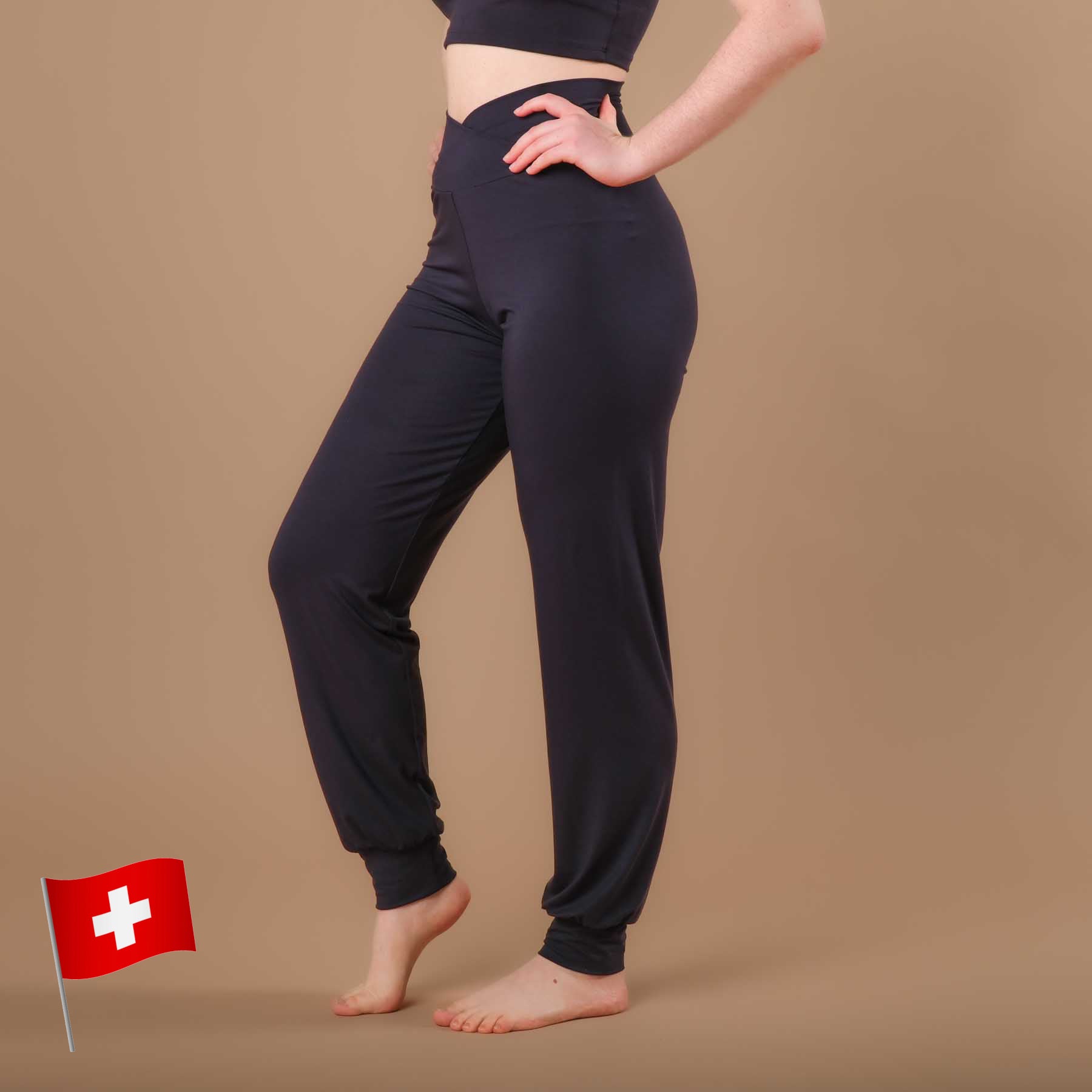 Pantaloni yoga Viki pantaloni larghi yoga navy