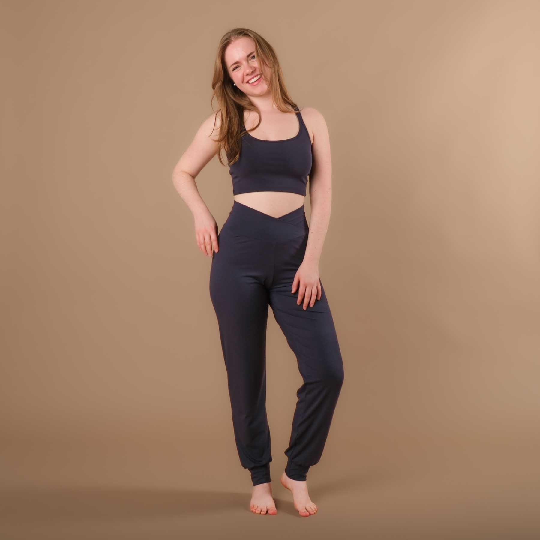 Pantaloni yoga Viki pantaloni larghi yoga navy