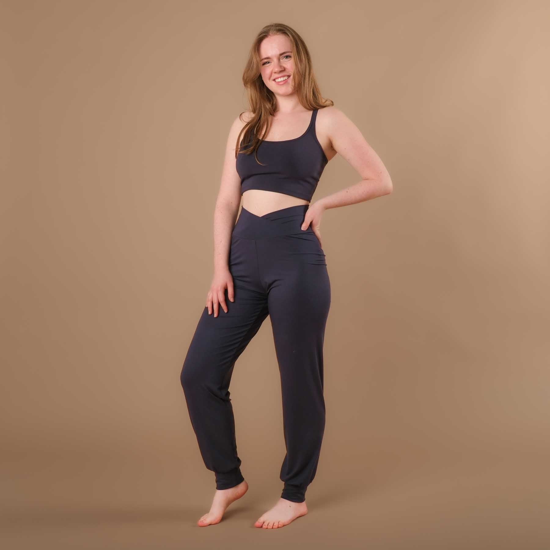 Pantaloni yoga Viki pantaloni larghi yoga navy