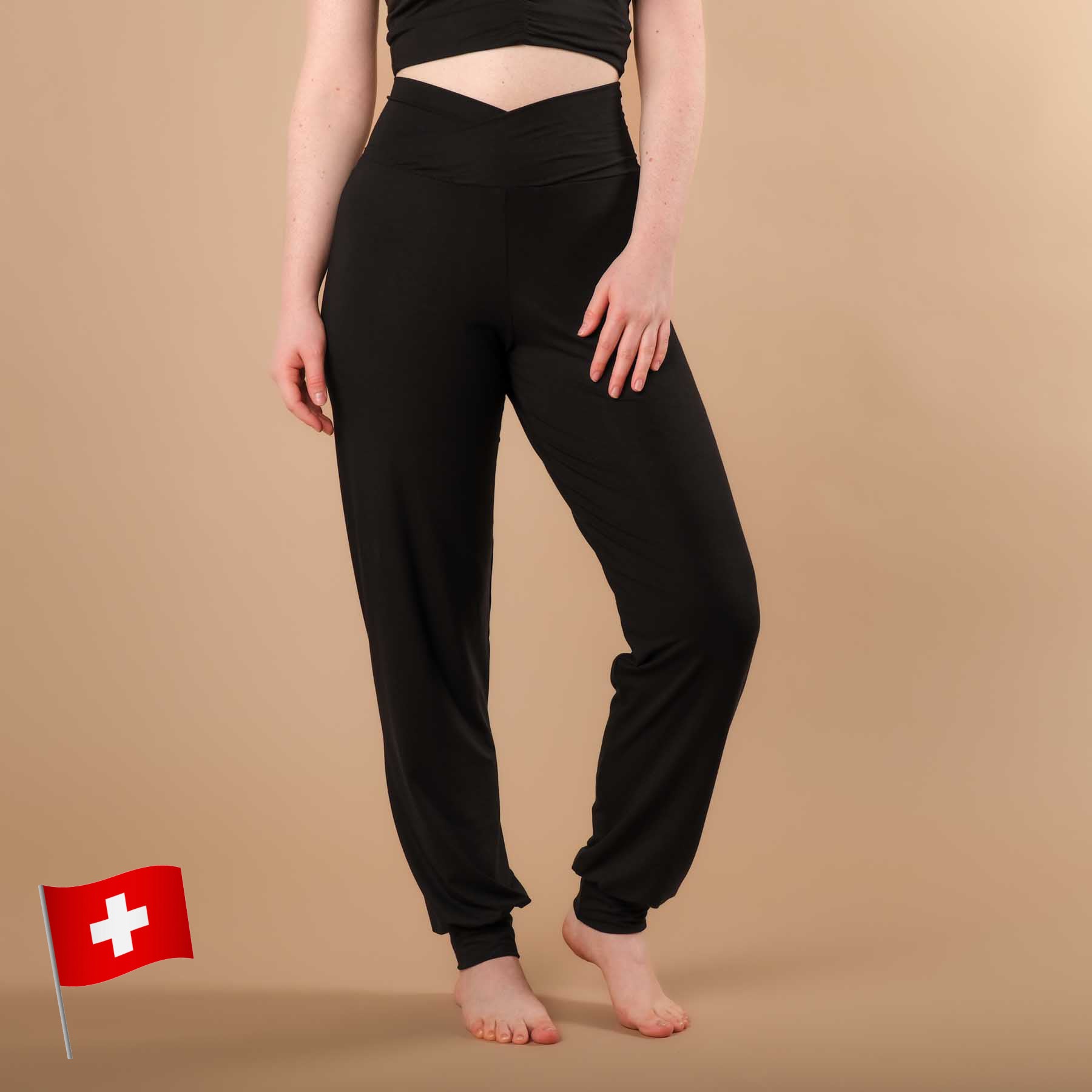 Pantaloni yoga Viki pantaloni larghi yoga nero