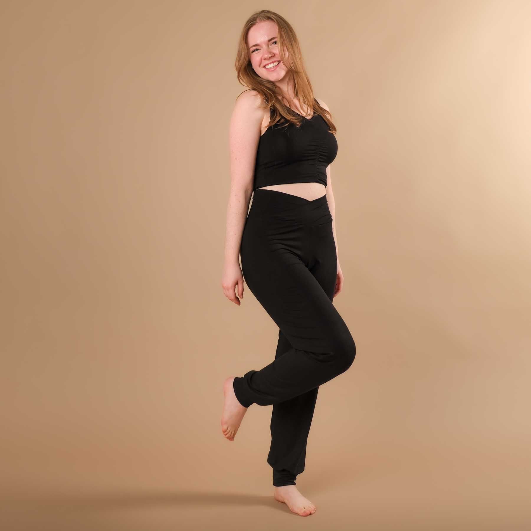 Pantaloni yoga Viki pantaloni larghi yoga nero