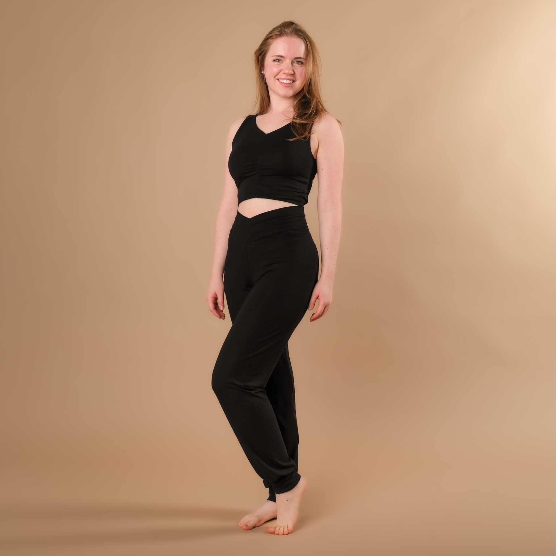 Pantaloni yoga Viki pantaloni larghi yoga nero