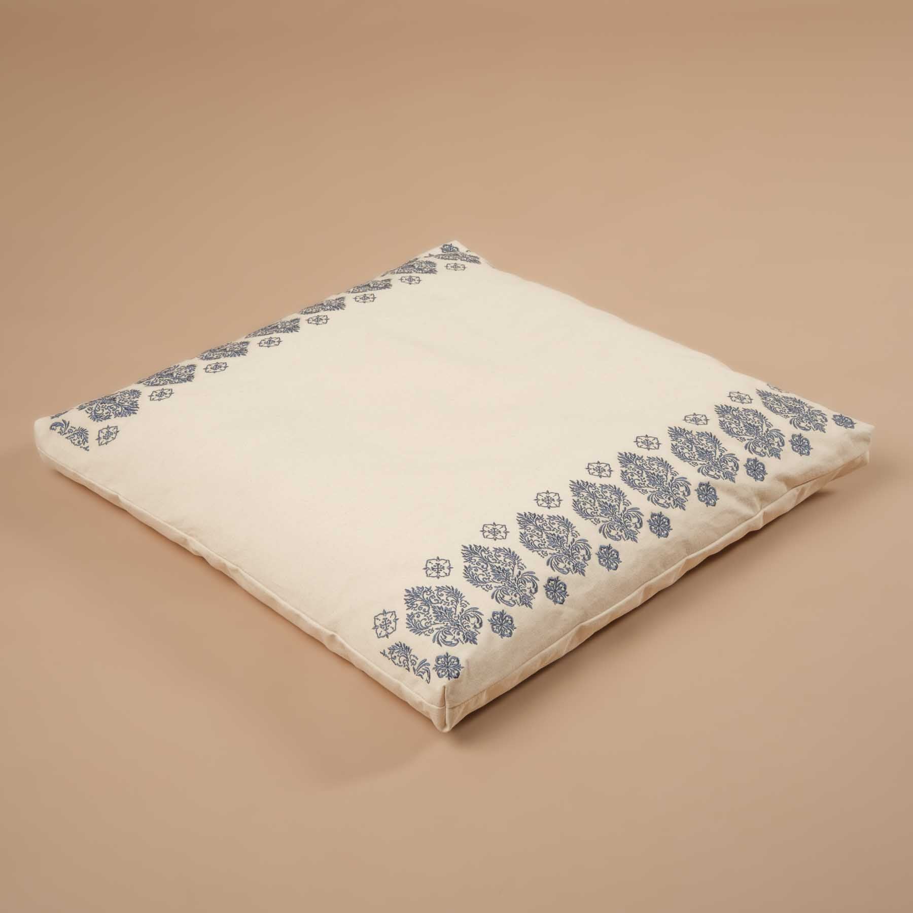 Tappeto da meditazione Zabuton Fleur-de-Lys blu