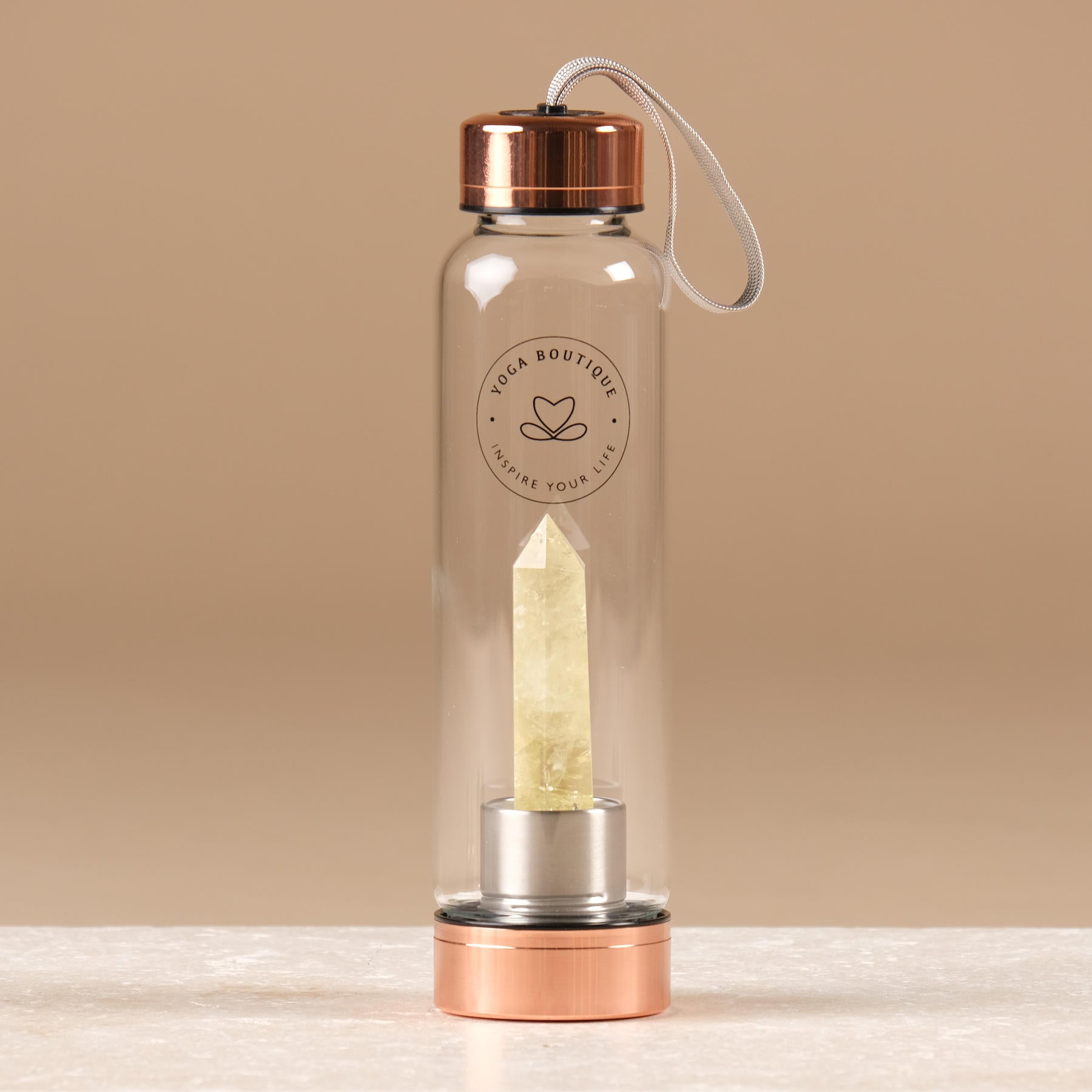 Bottiglia d'acqua in pietra preziosa Citrino