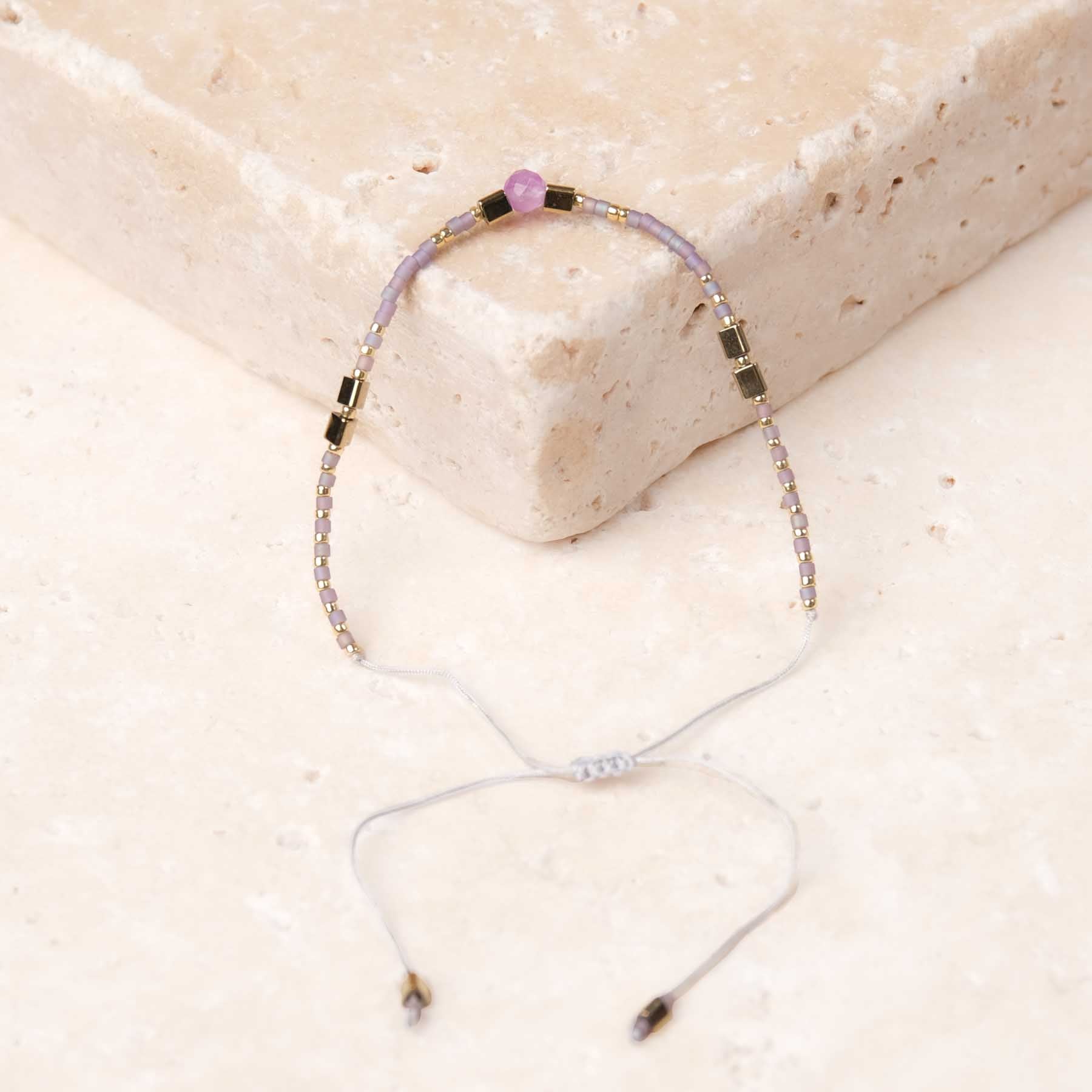 Bracciale dell'amicizia Miyuki viola