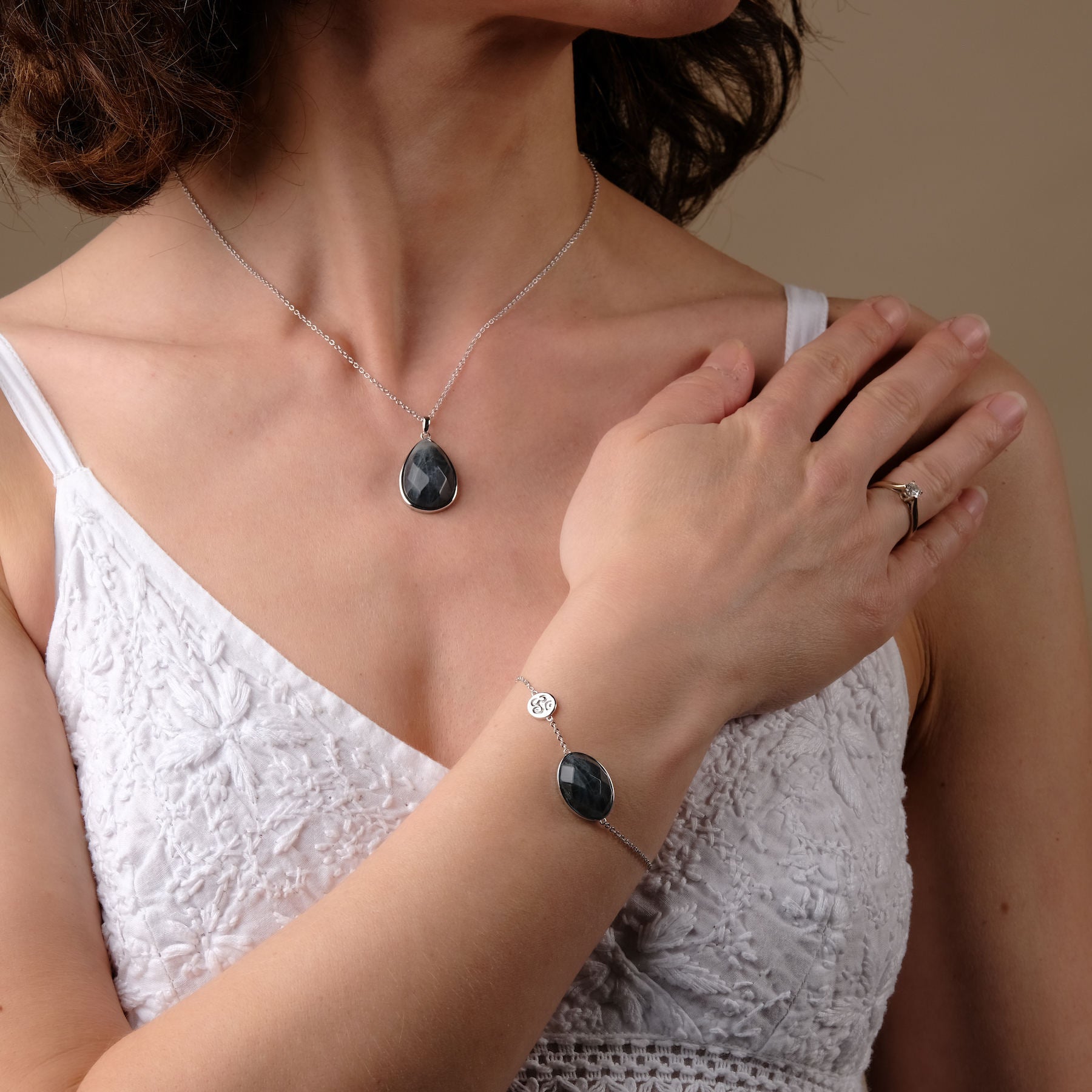 Collana con ciondolo in labradorite - argento Gioielli Yoga